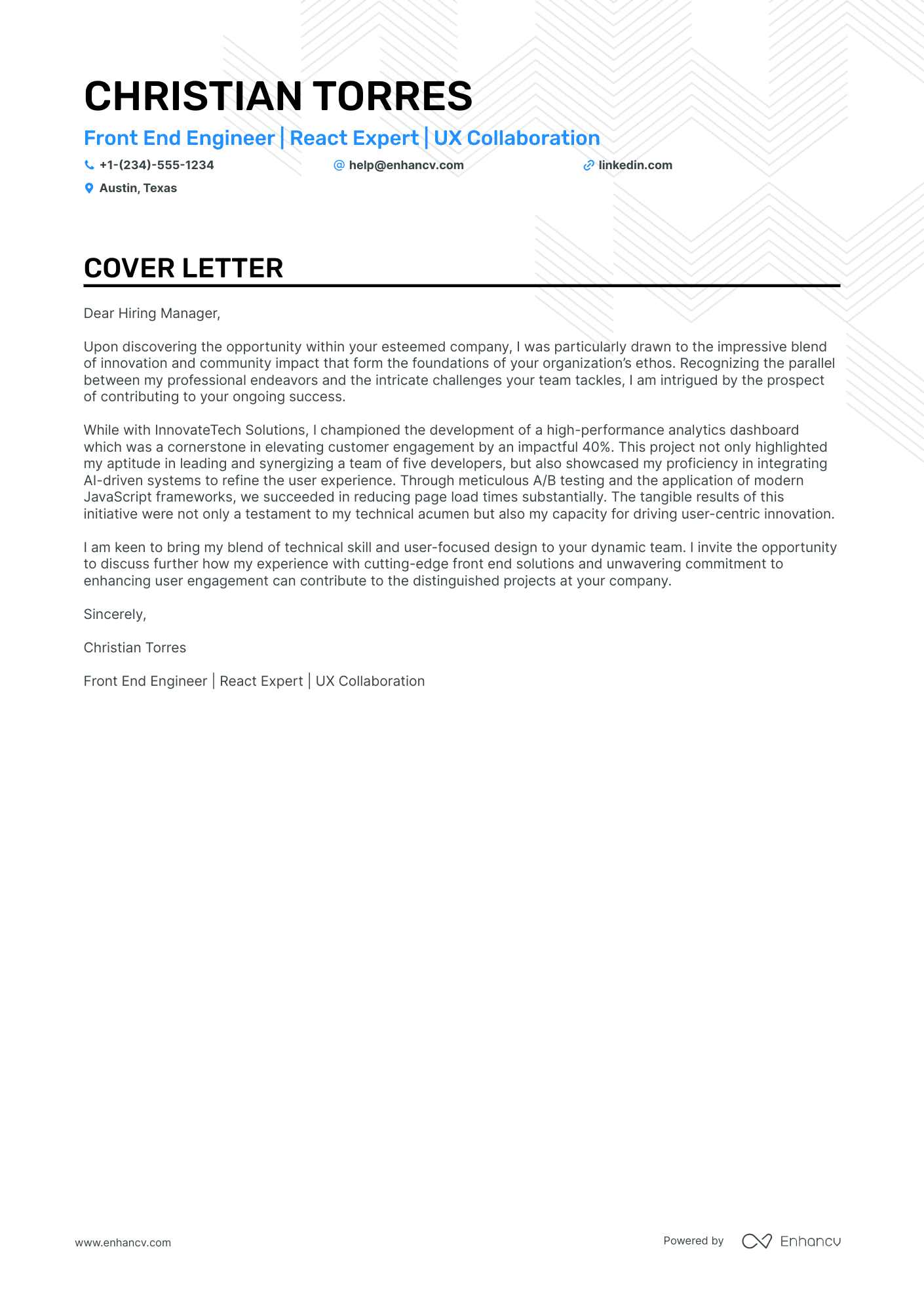 Freelance Programmer Resume Example