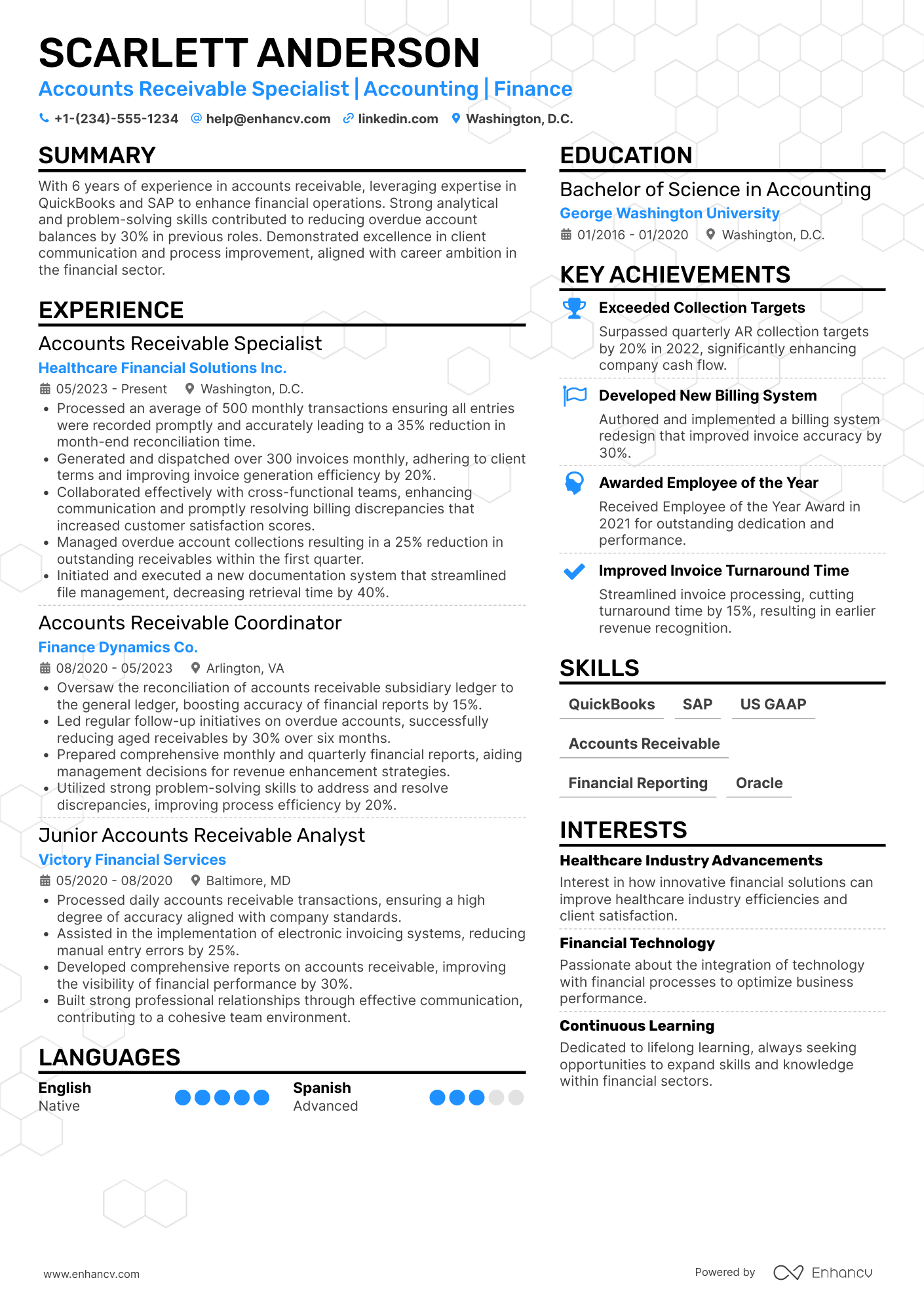 Accounts Receivable Accountant Resume Example