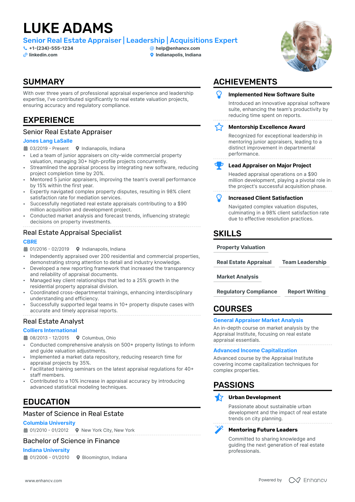 Real Estate Appraiser Resume Example