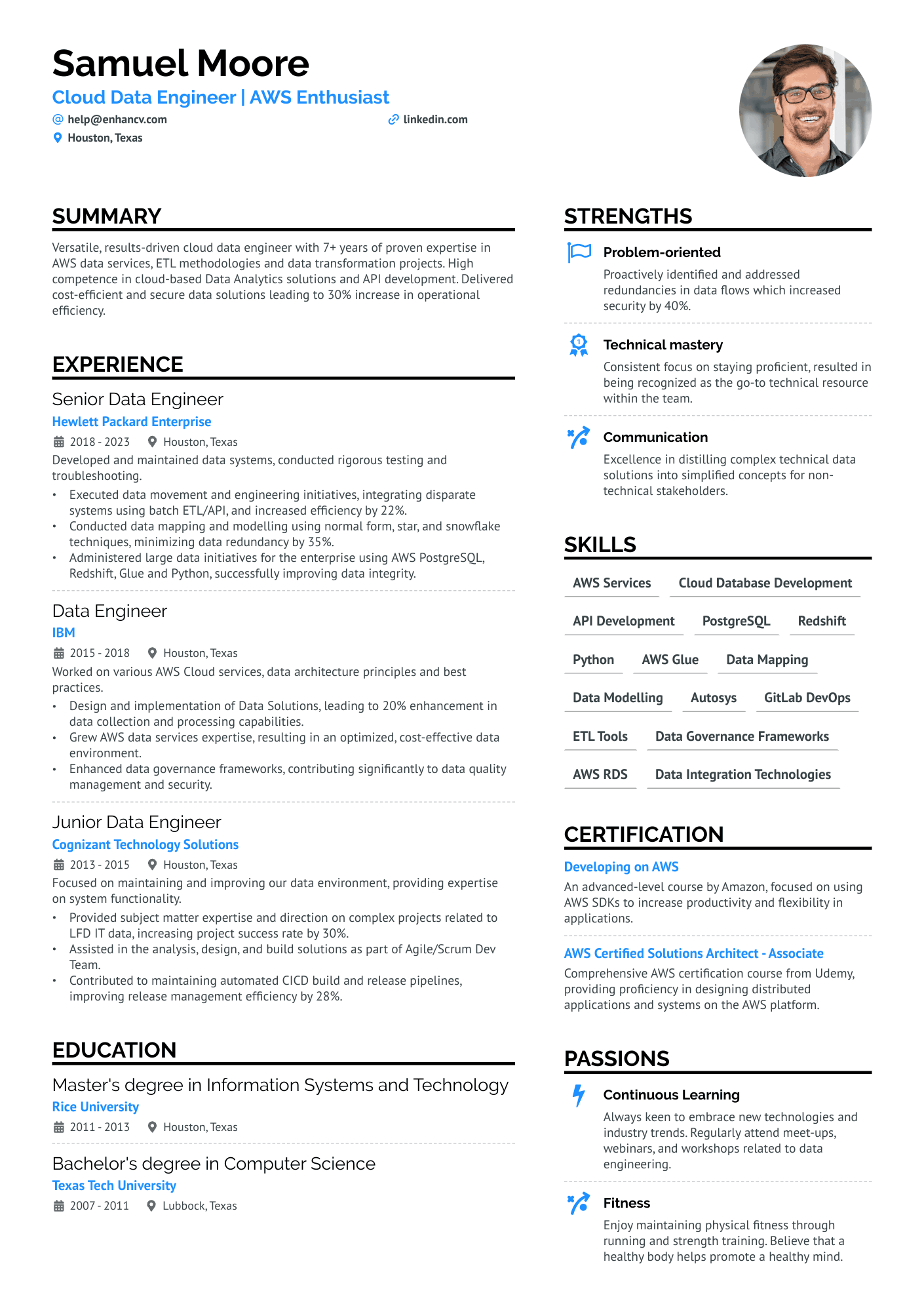 AWS Data Engineer Resume Resume Example