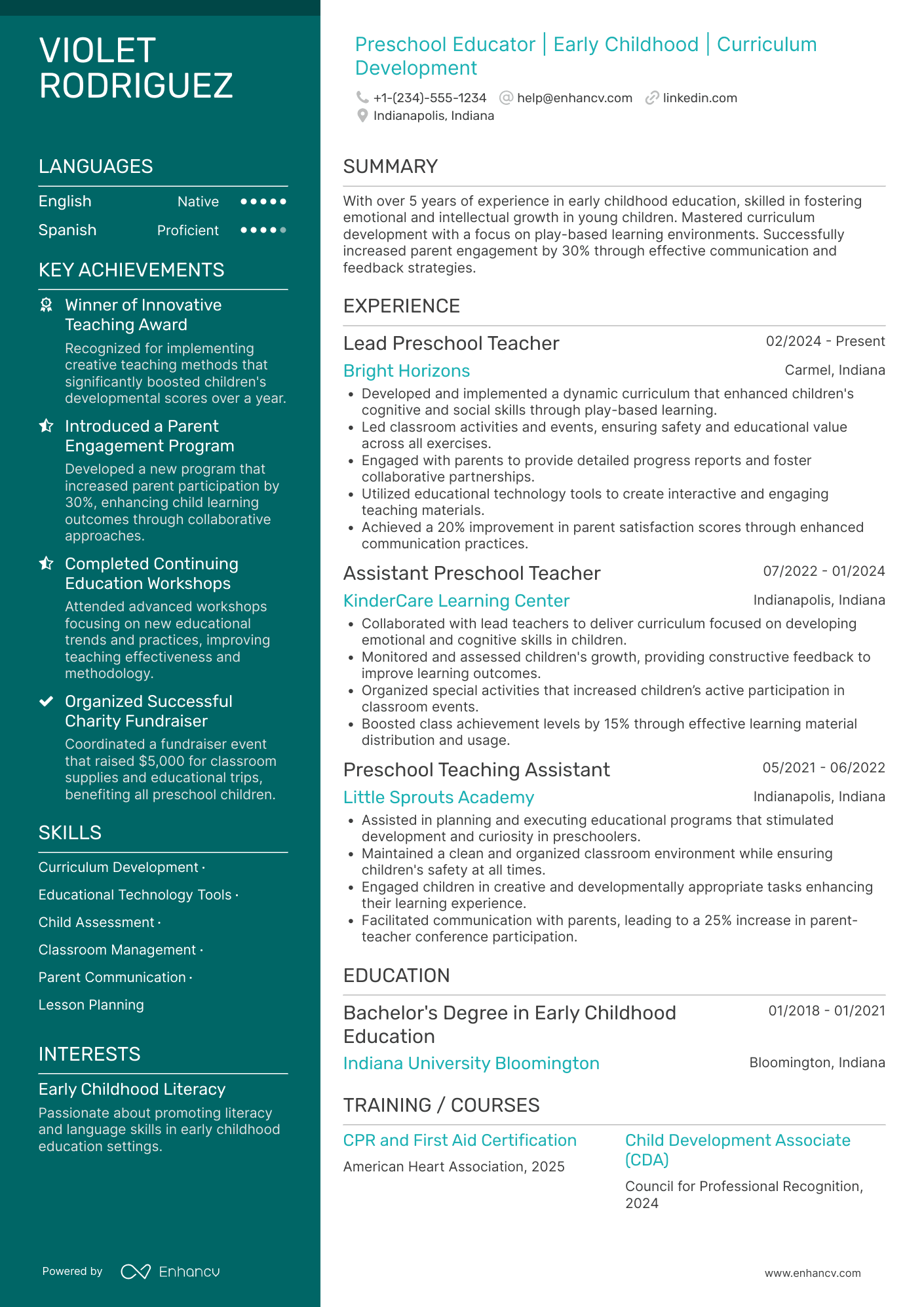 Beginner Preschool Teacher Resume Resume Example