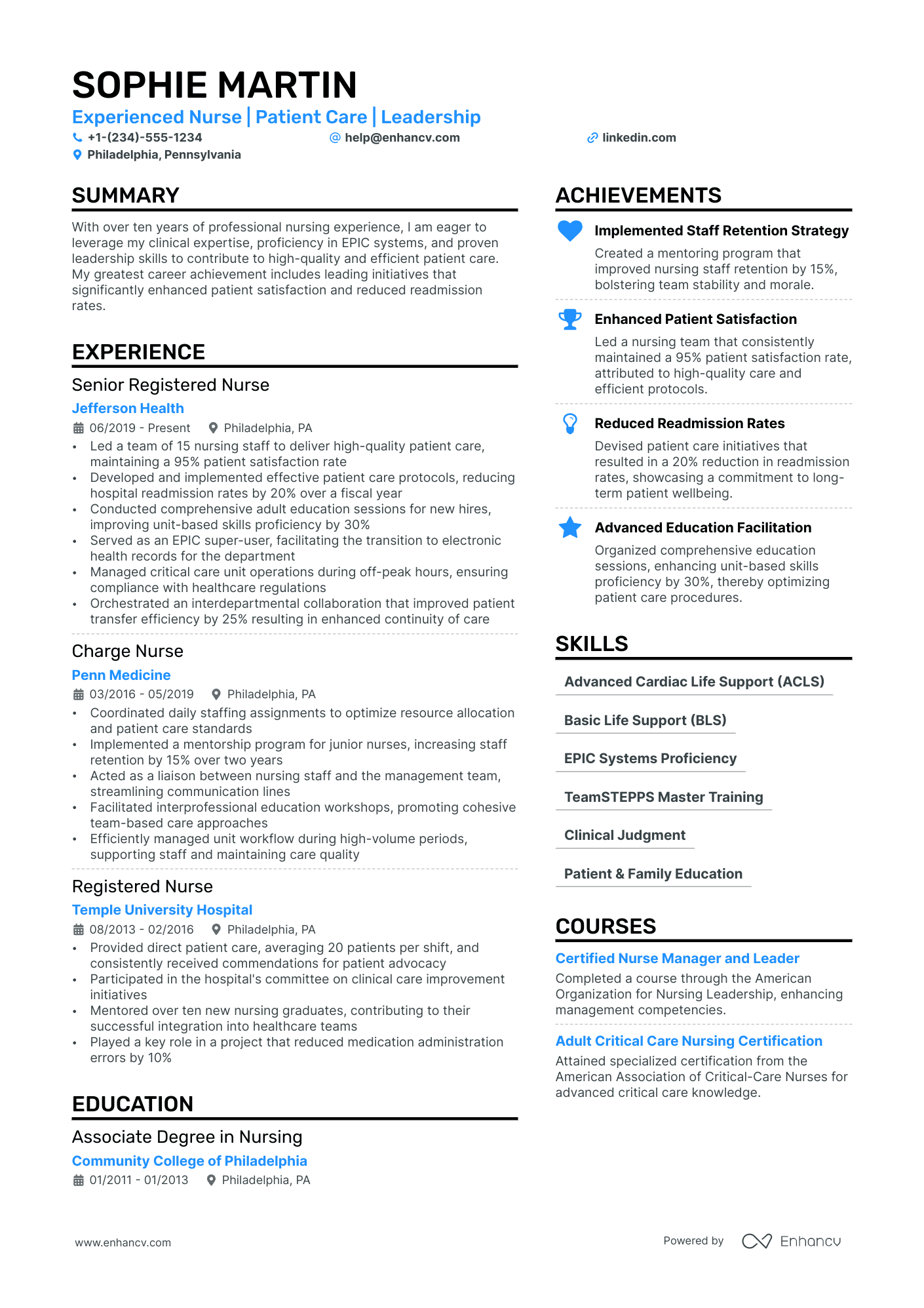 Assistant Nurse Resume Example