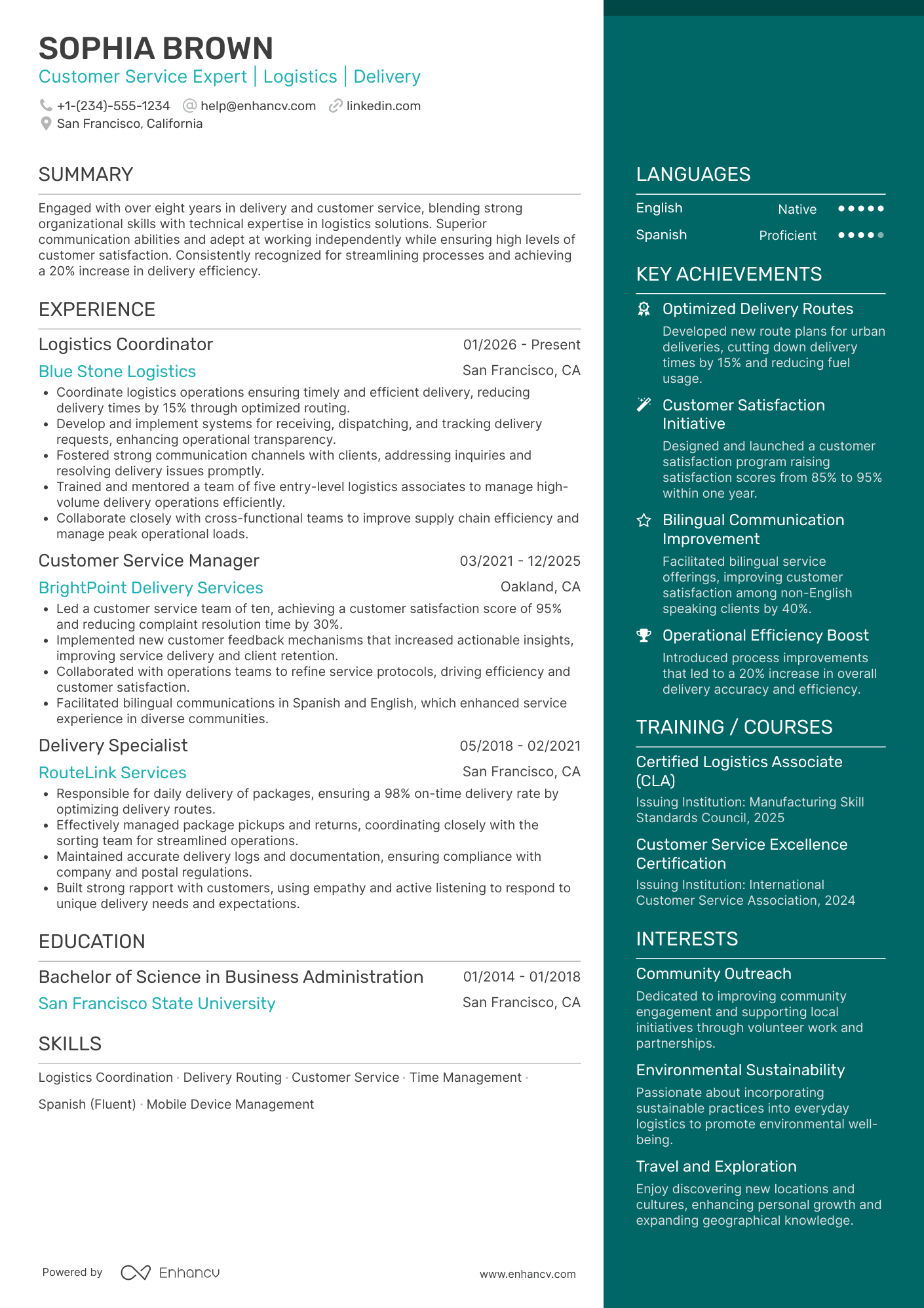 US Postal Service Mail Carrier Resume Example