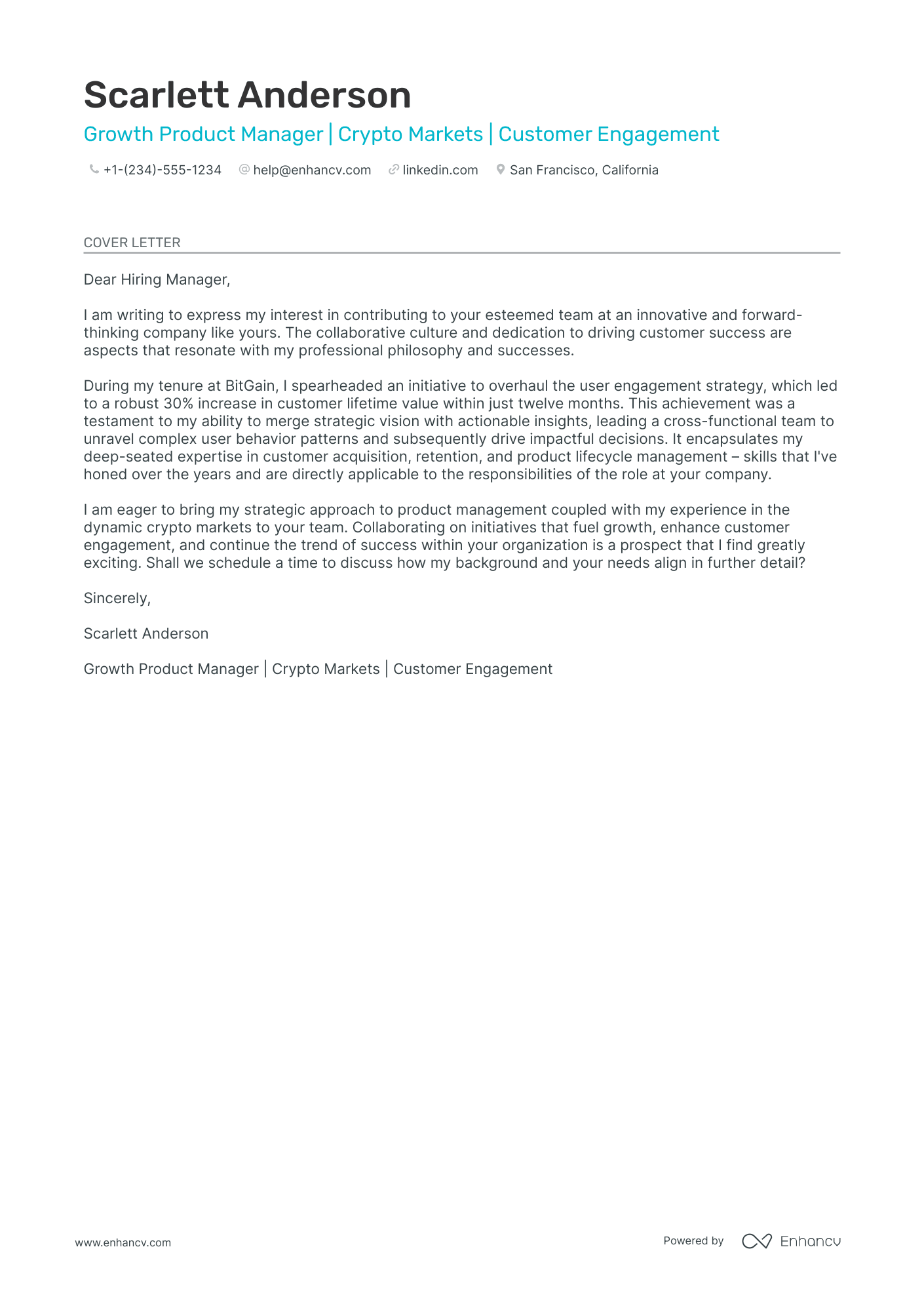 Growth Product Manager Resume Example