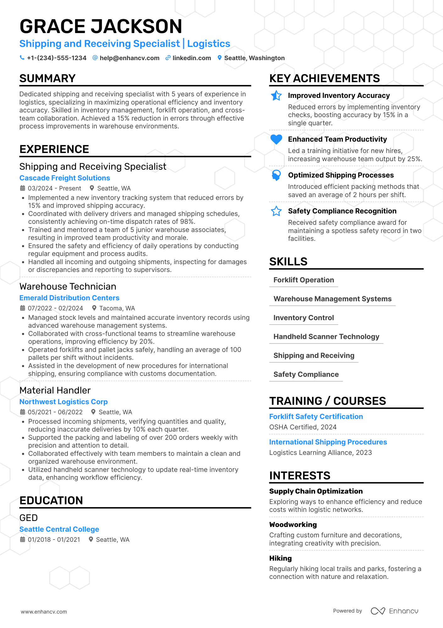 Warehouse Worker ��� Shipping and Receiving Specialist Resume Example