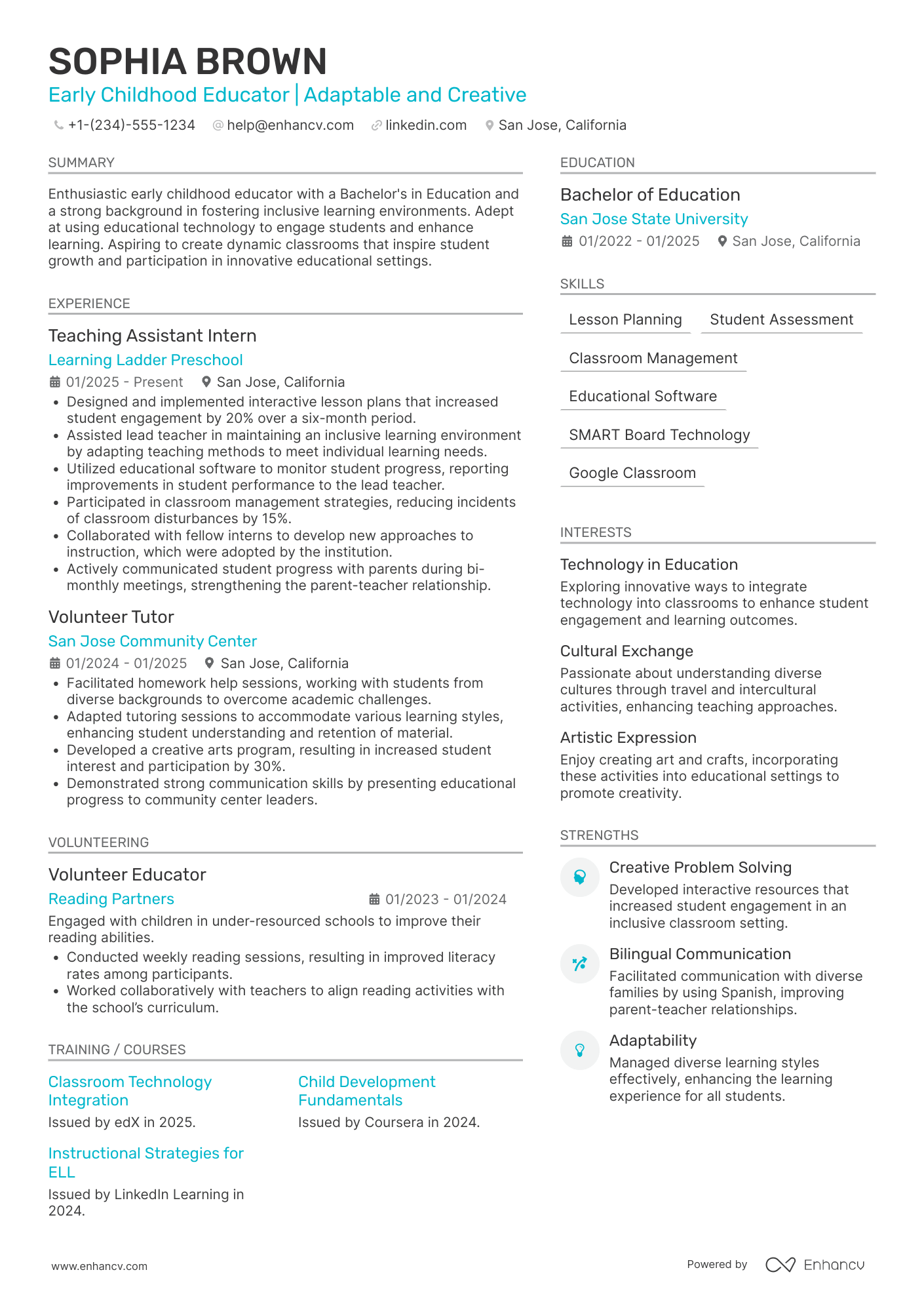 First Year Teacher No Experience Resume Example
