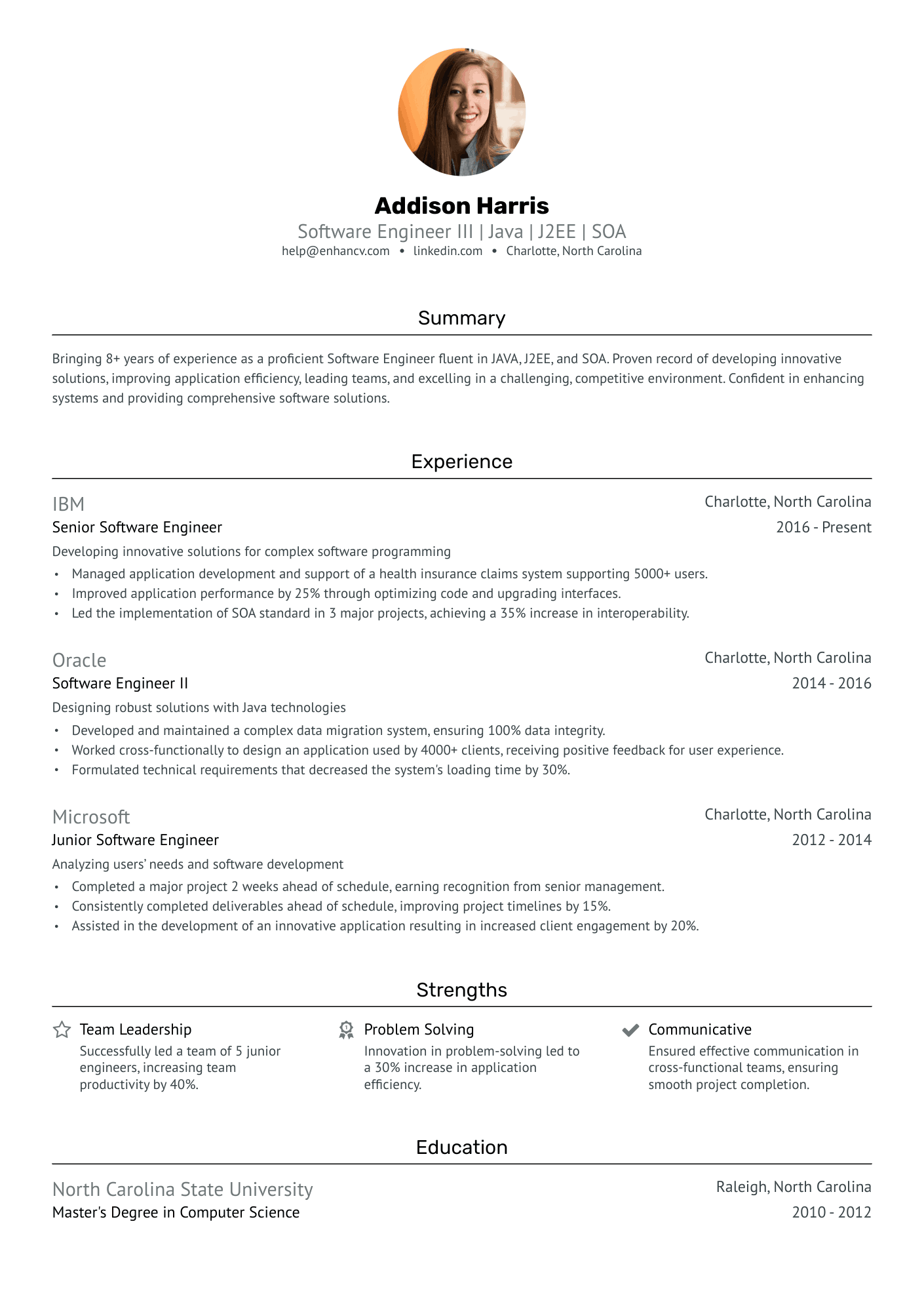 PL SQL Developer Resume Example