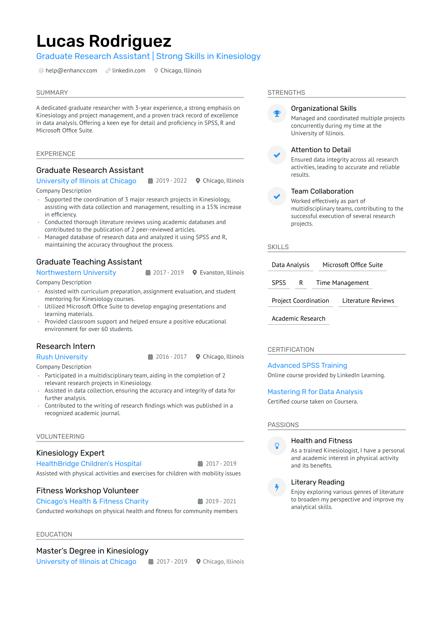 Graduate Research Assistant Resume Example