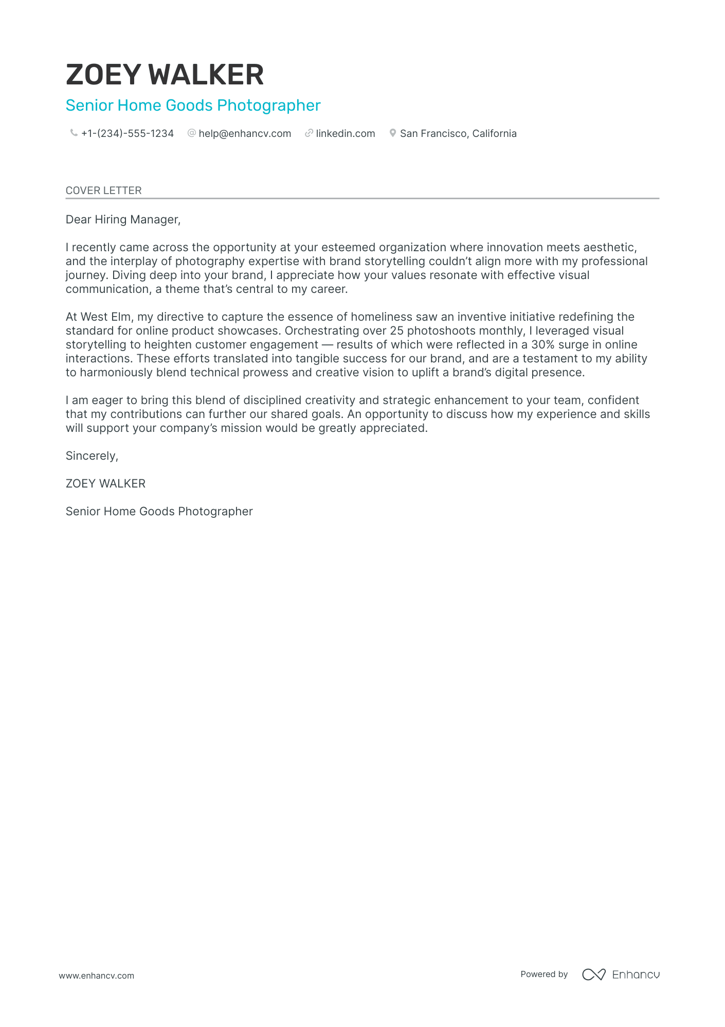 Wedding Photographer Resume Example