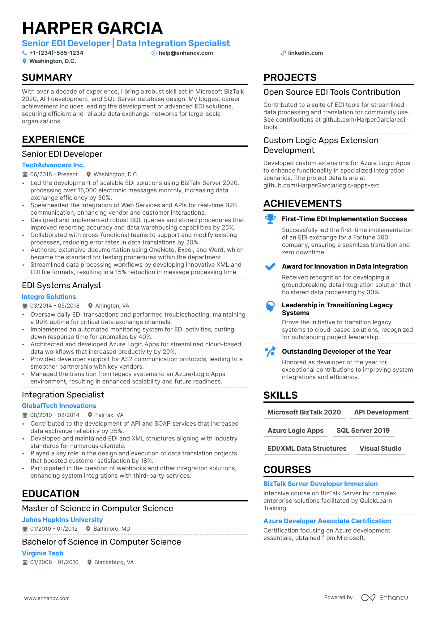 EDI Developer Resume Example