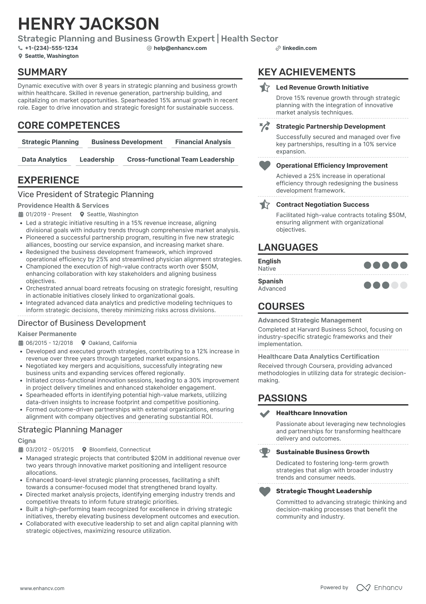 Chief Analytics Strategy Officer Resume Example
