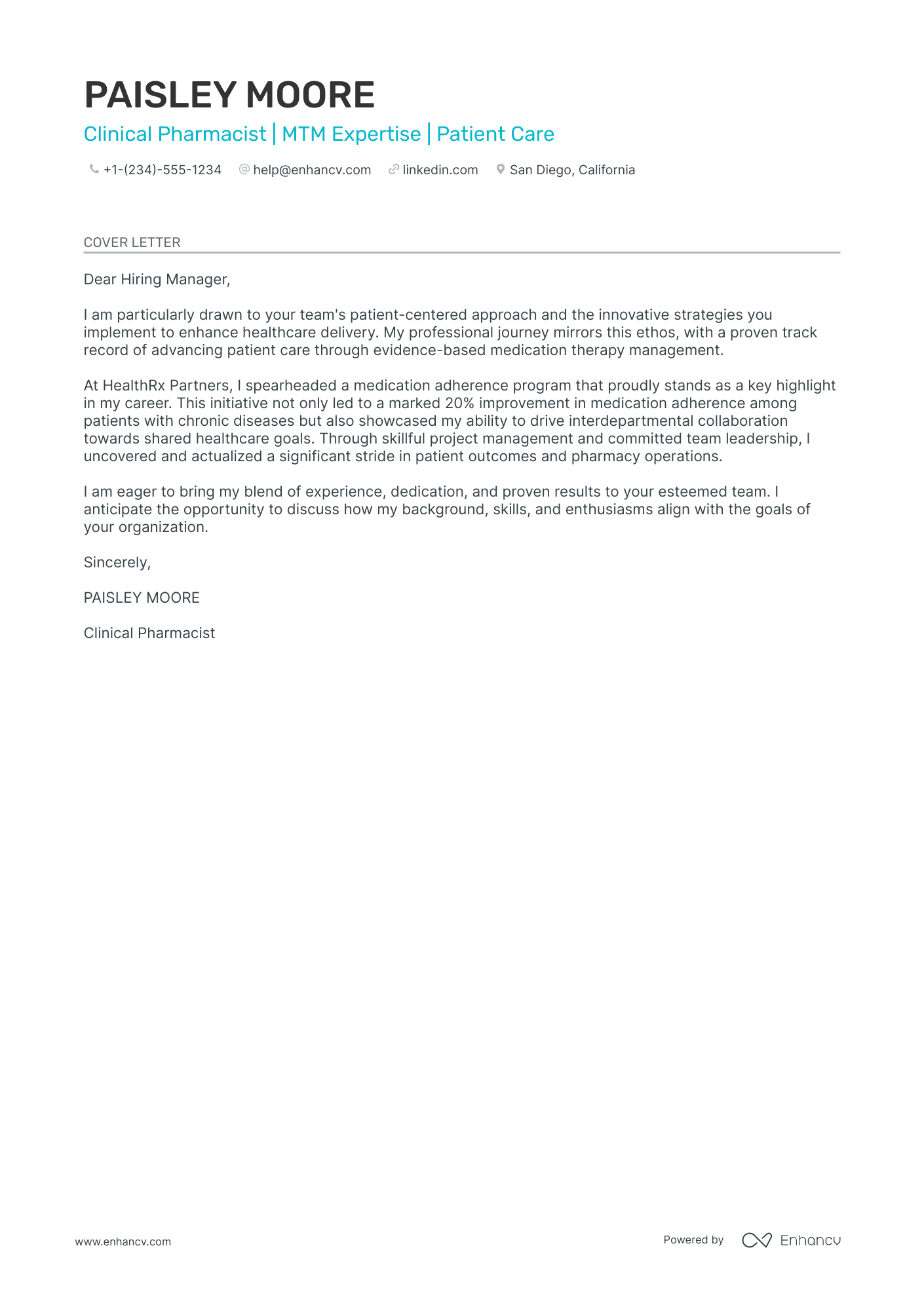 Clinical Pharmacist Resume Example