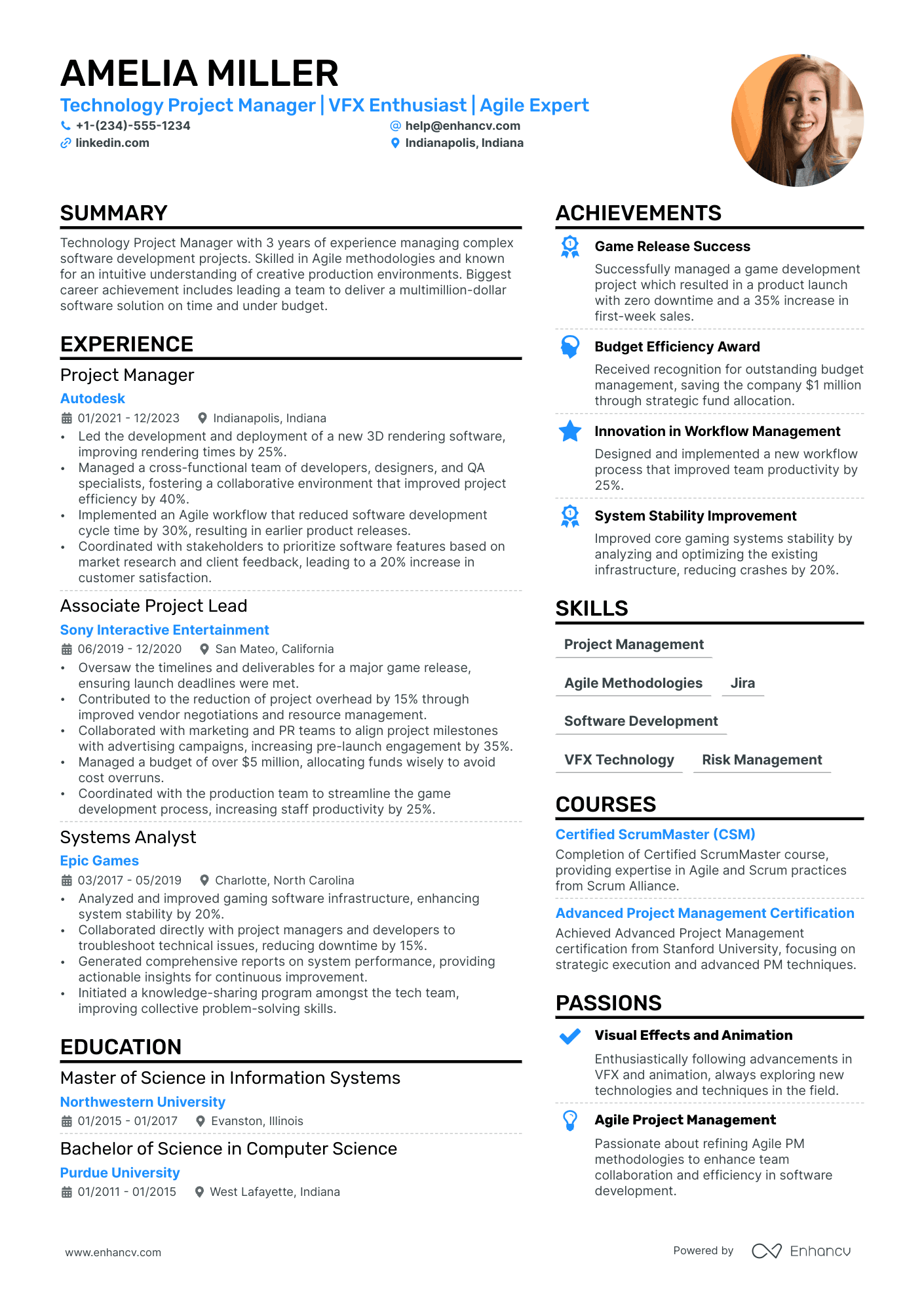Associate Project Manager Resume Example