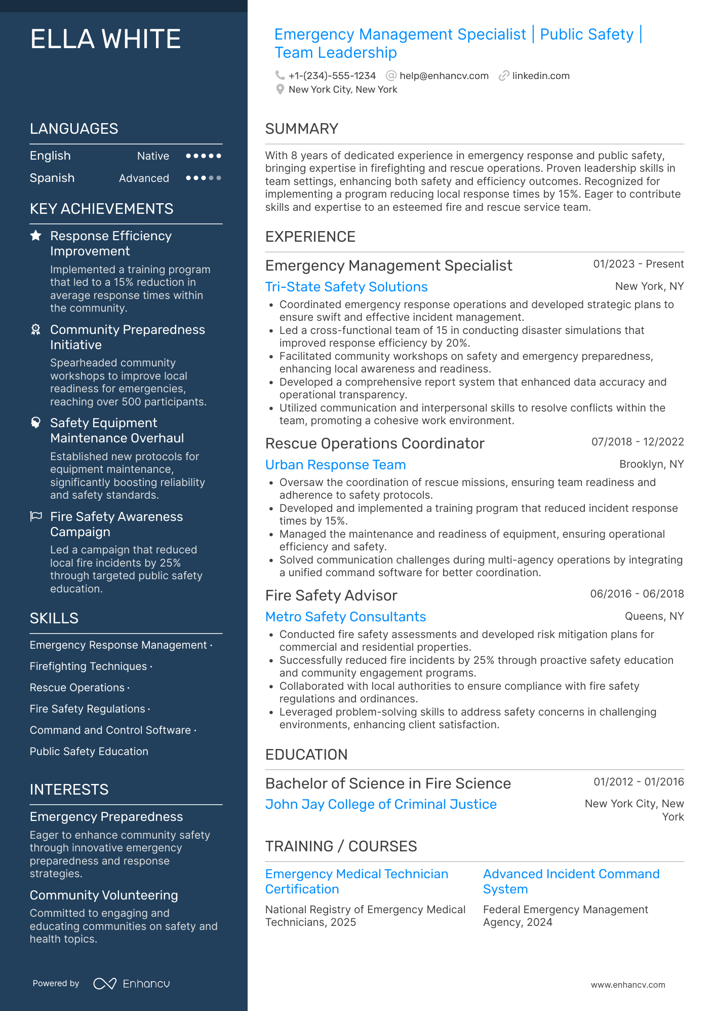 Rookie Firefighter Resume Example