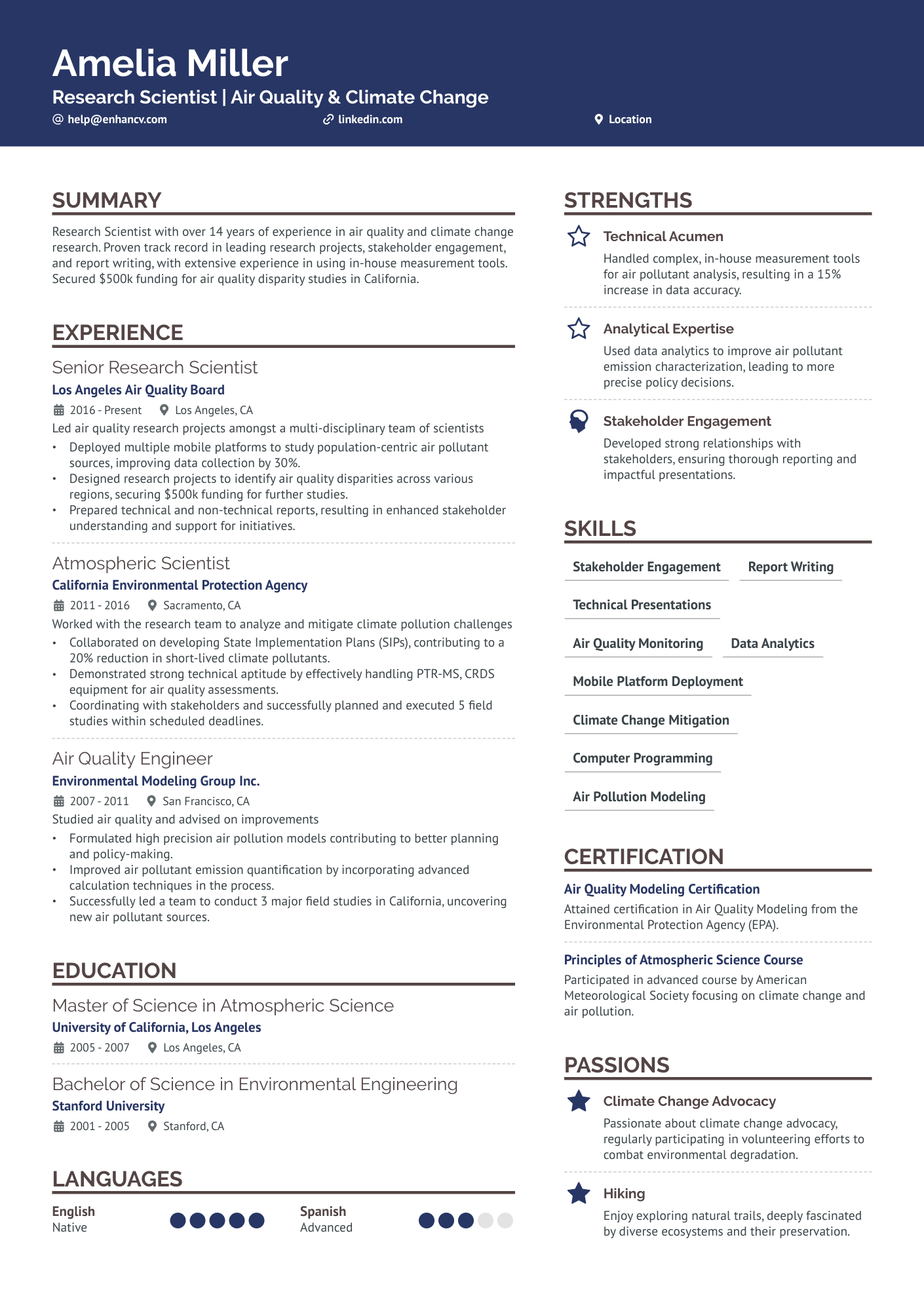 Research Scientist Resume Example