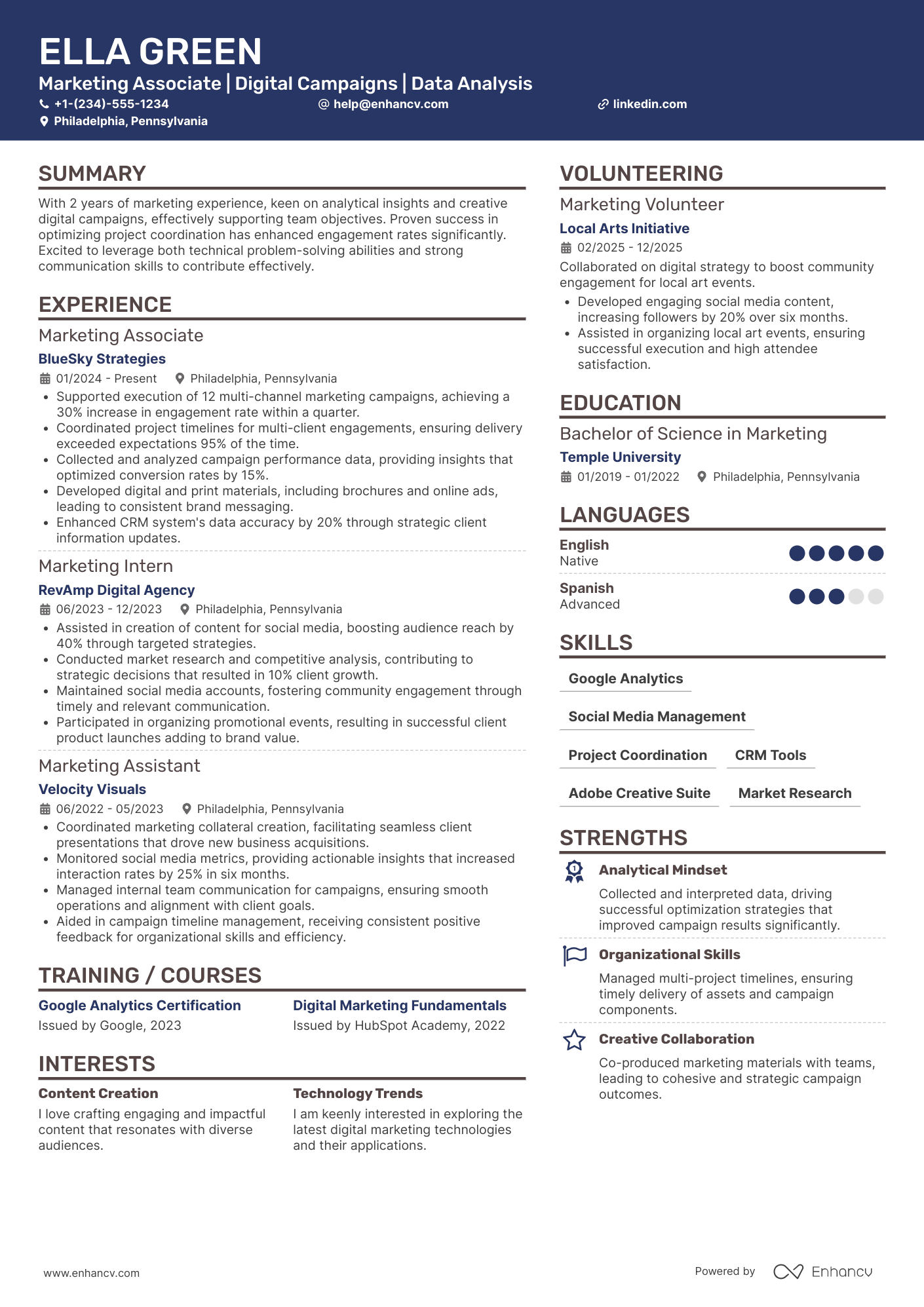 Marketing Associate Coordinator Resume Example