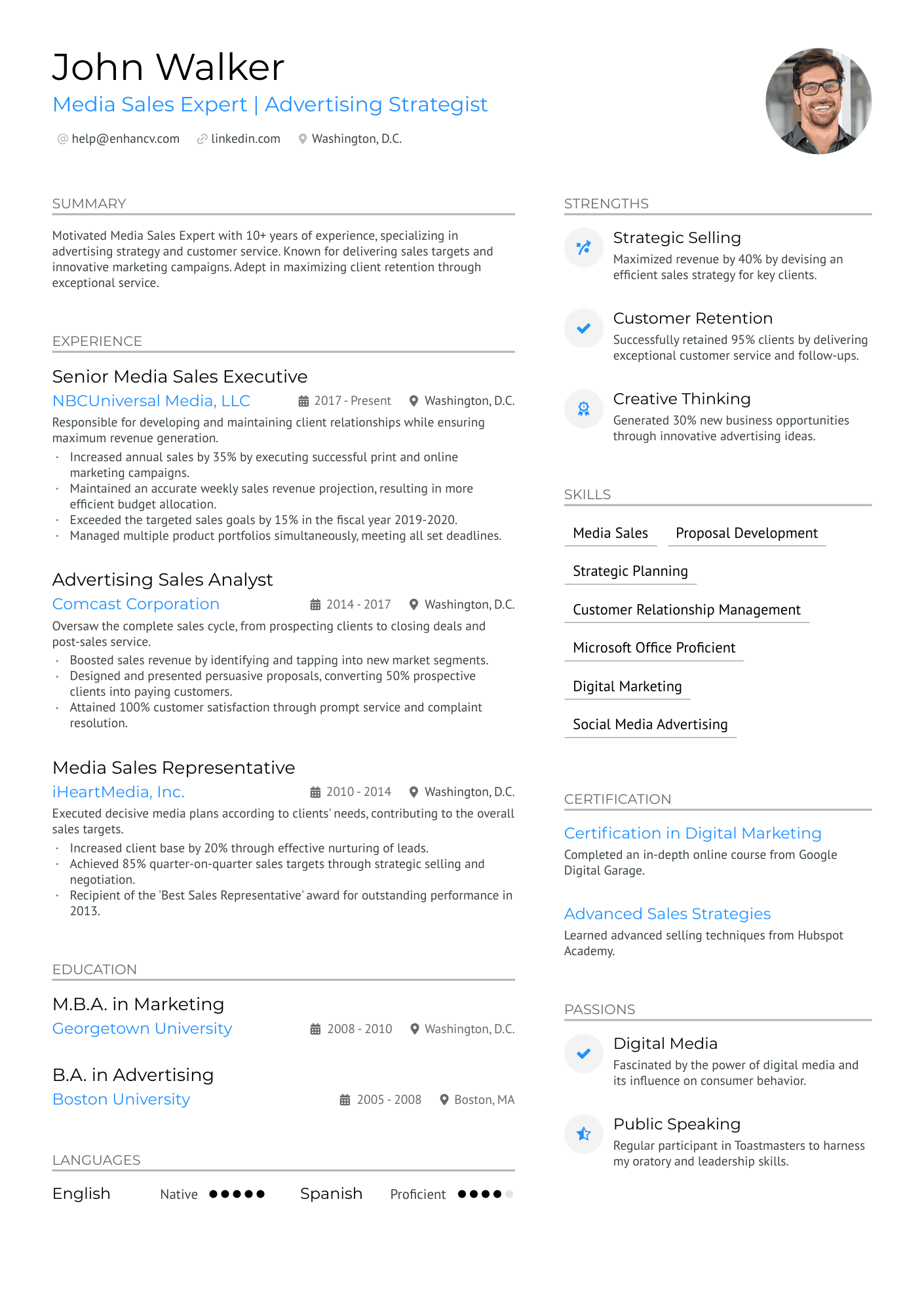 Account Executive Advertising Resume Example
