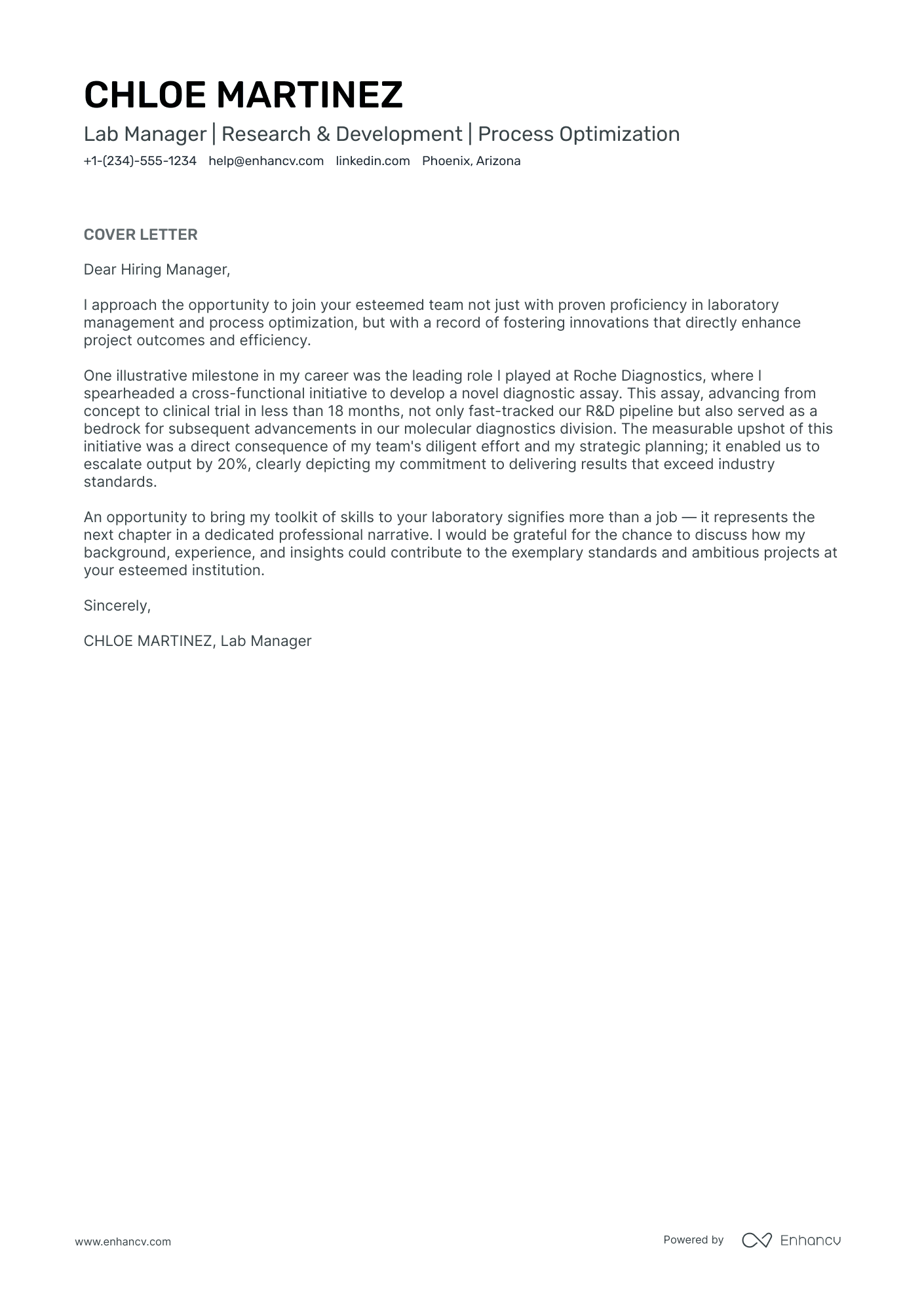 Lab Manager Resume Example