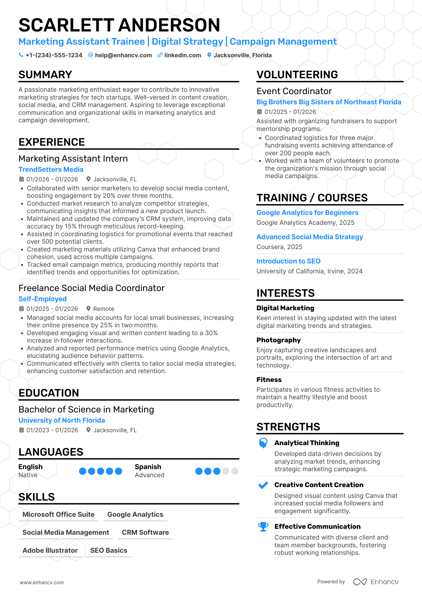 Marketing Assistant Trainee Resume Example