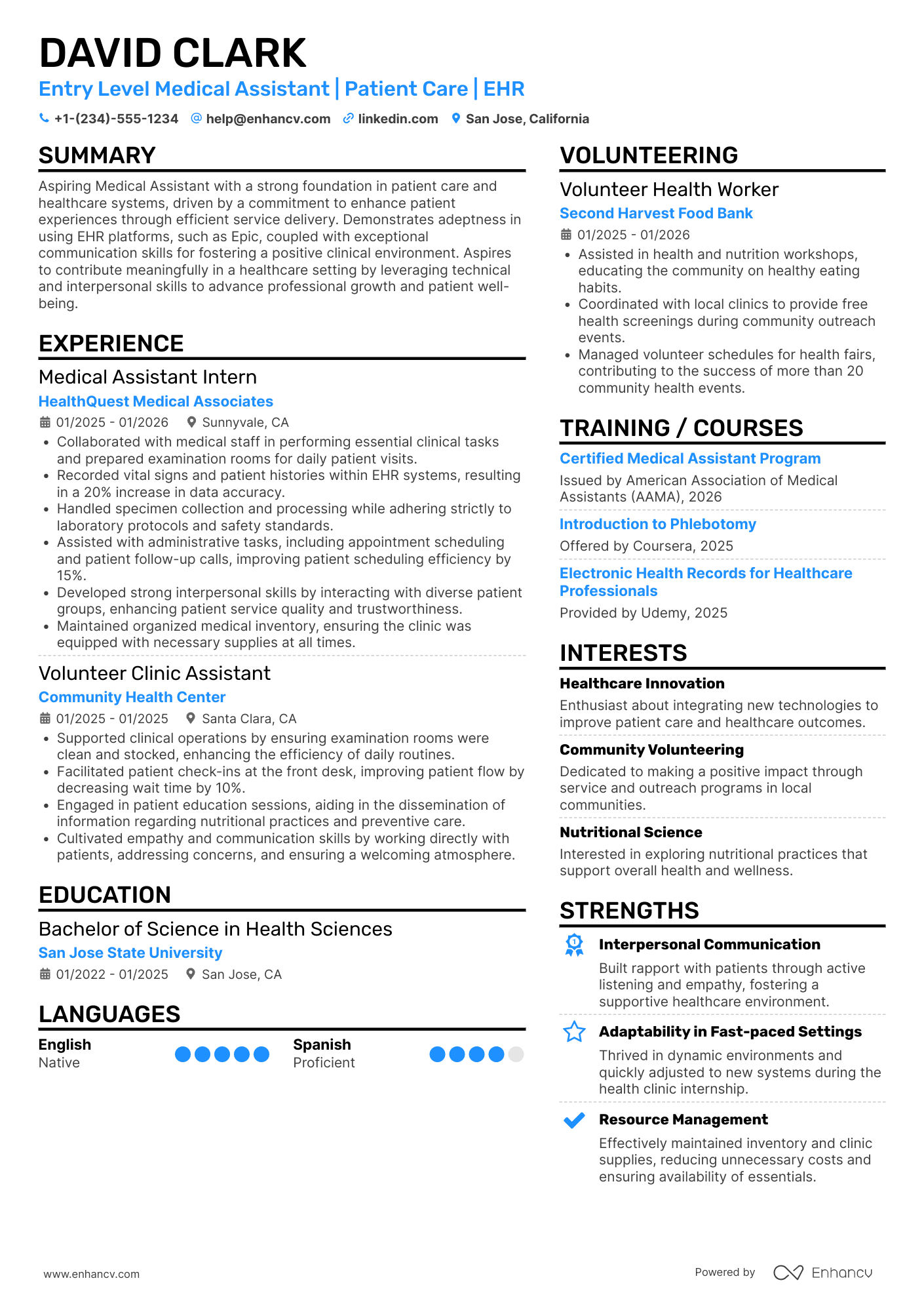 Entry Level Medical Assistant Resume Example