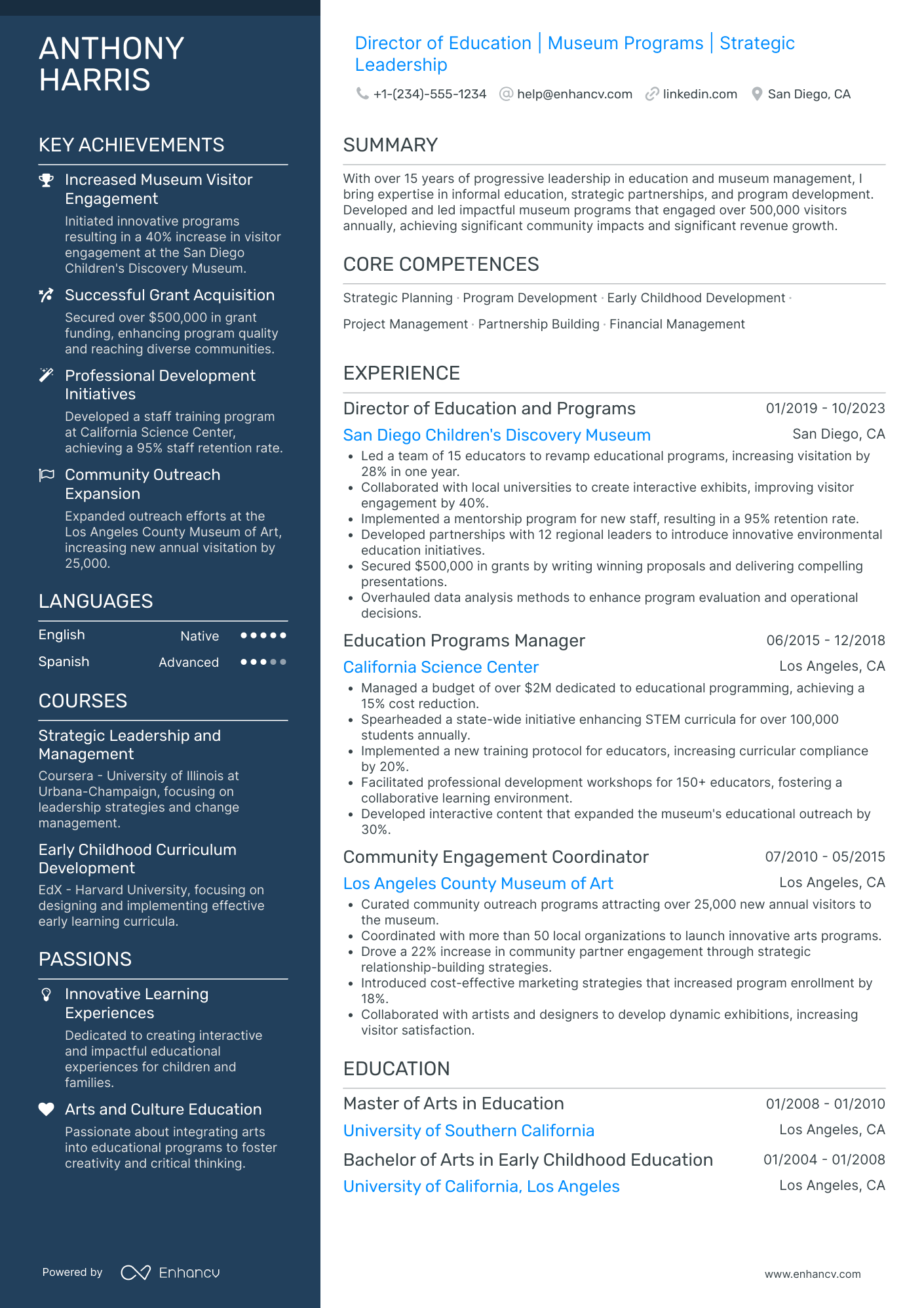 Chief Learning Officer in Financial Services Resume Example