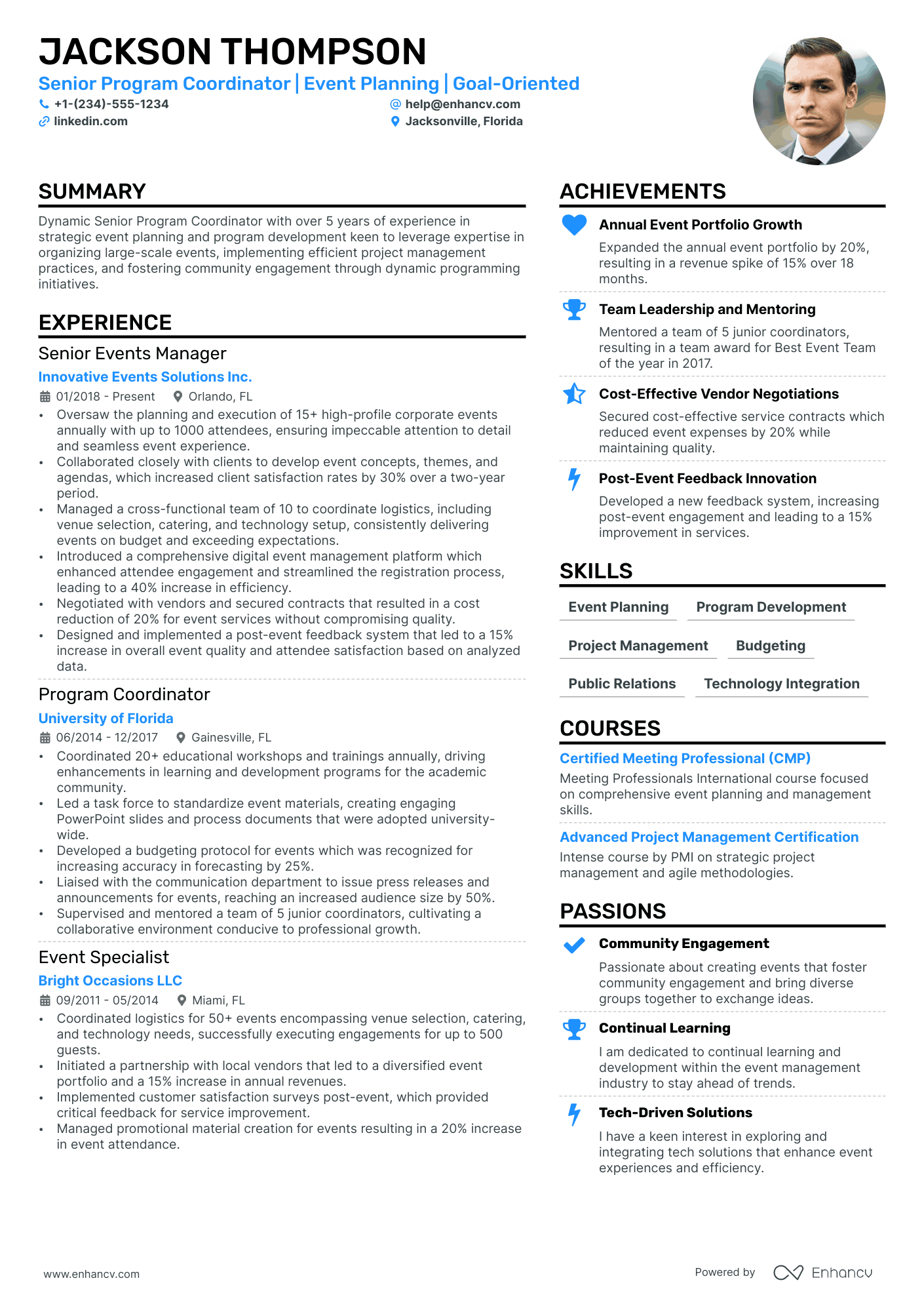 Program Director Resume Example