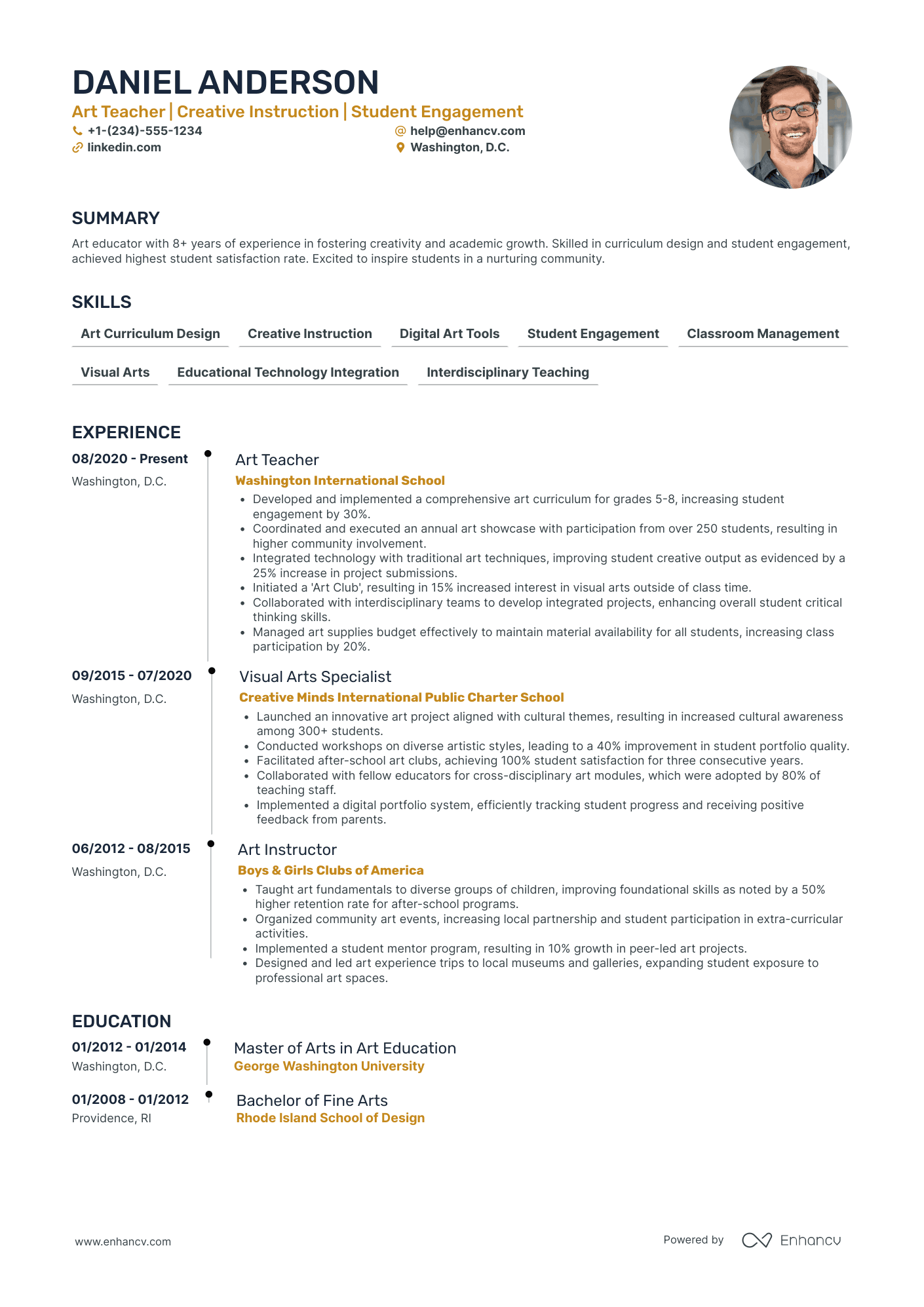 Art Paraprofessional Resume Example