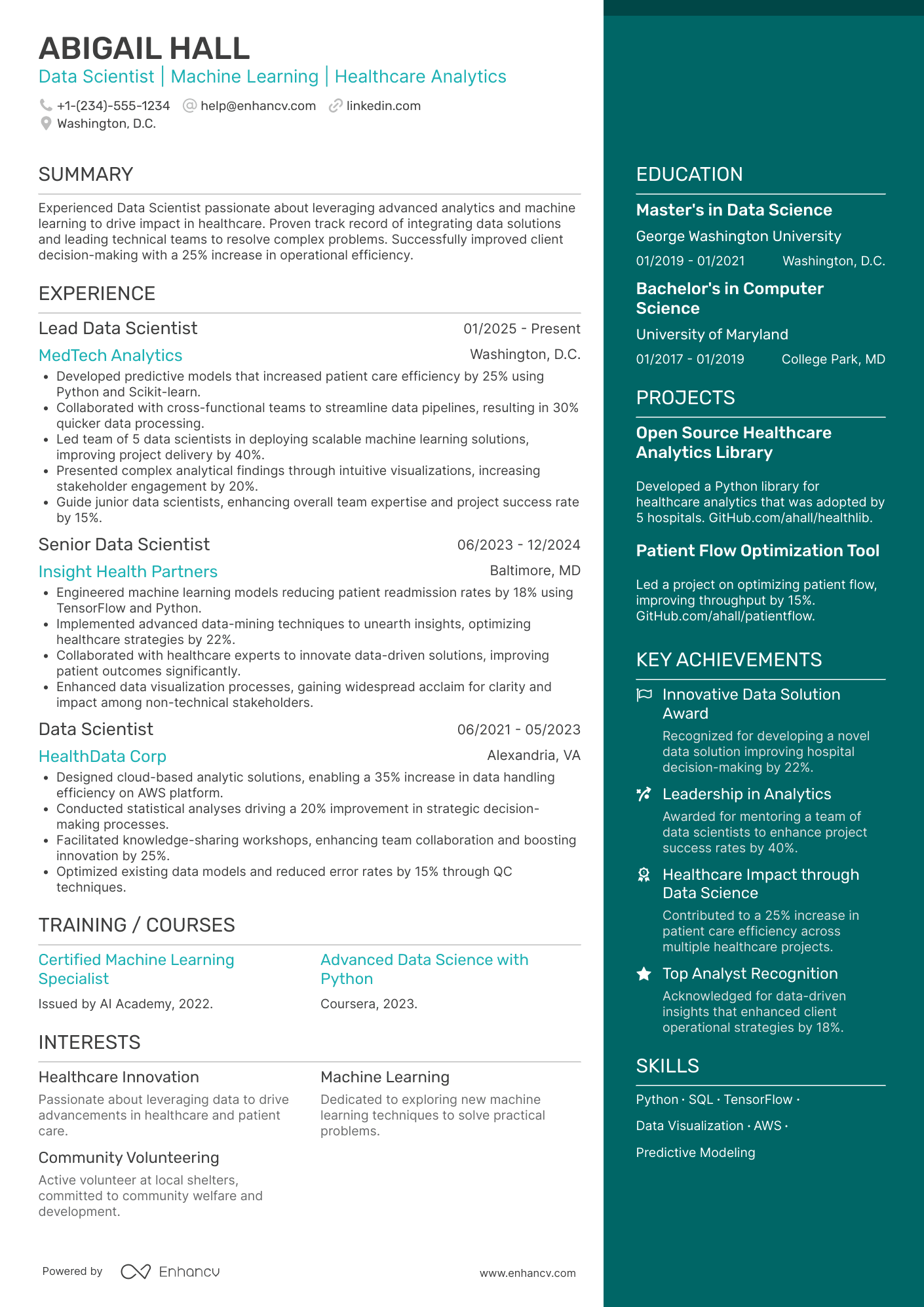 Data Scientist III Resume Example