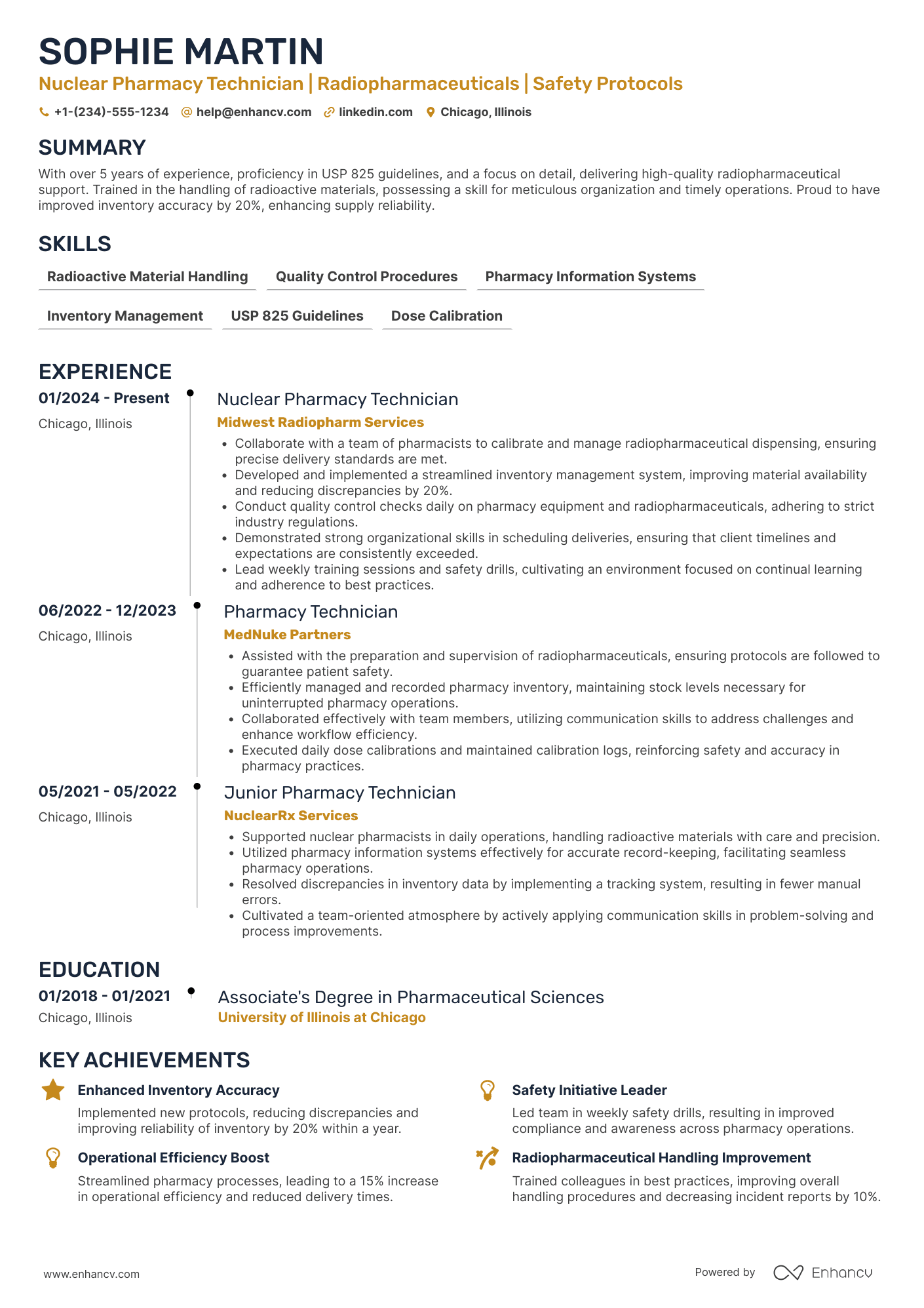 Nuclear Pharmacy Technician Resume Example