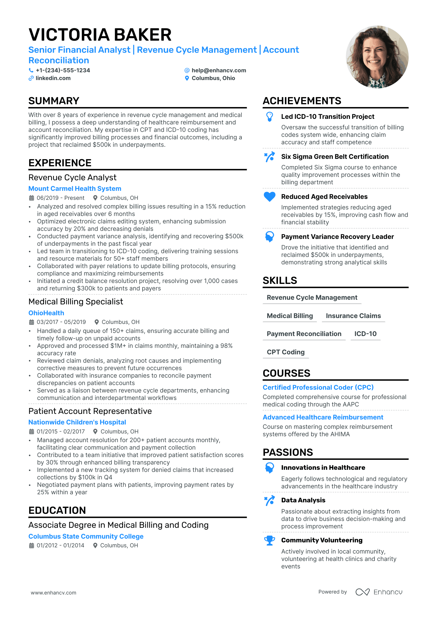 Financial Representative Resume Example