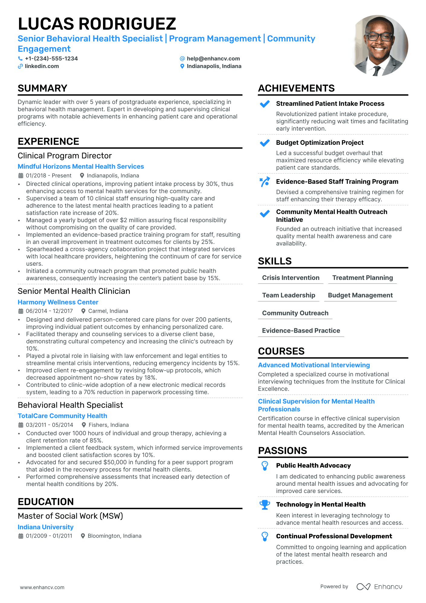 Mental Health Program Manager Resume Example
