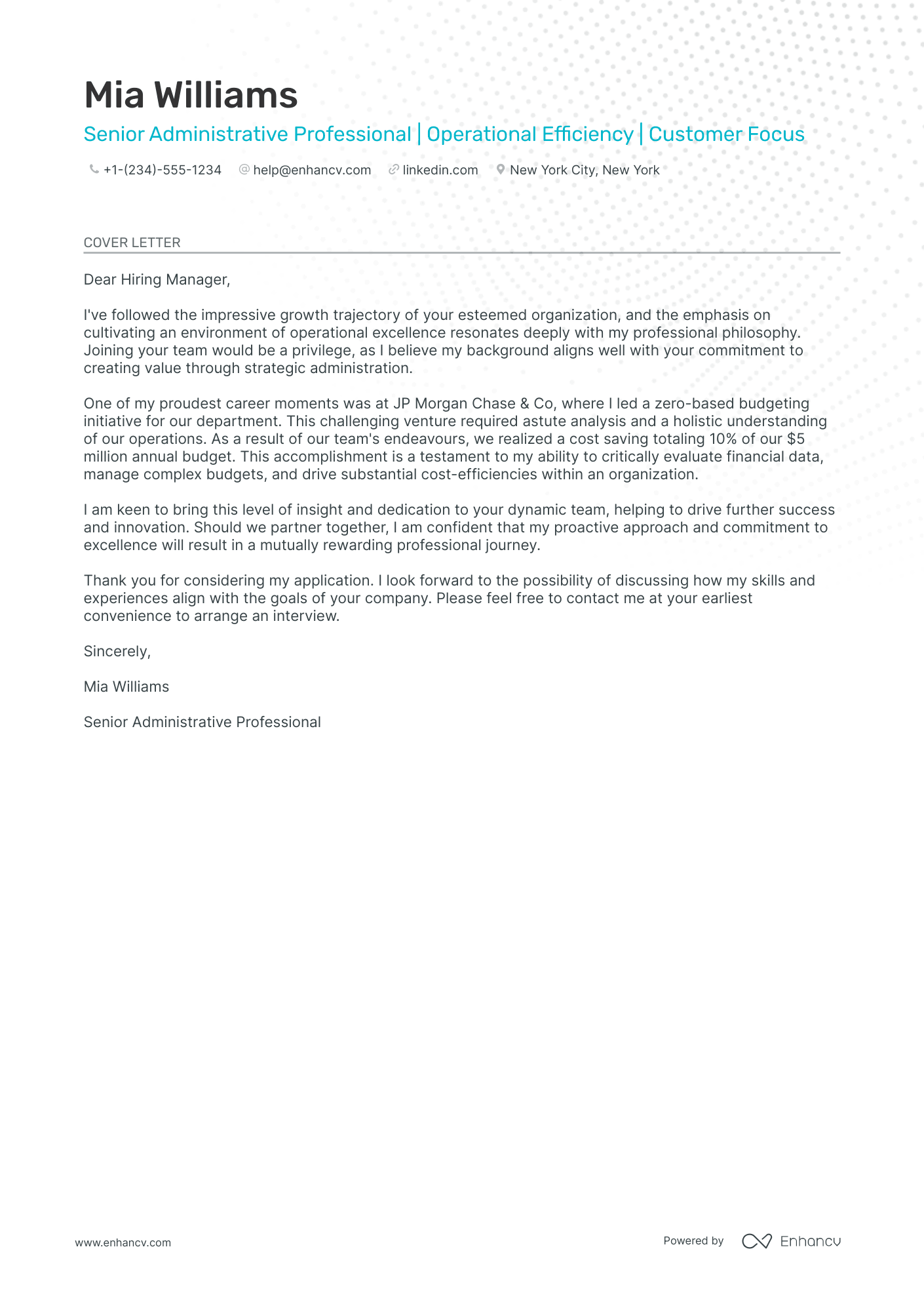 Administrative General Manager Resume Example