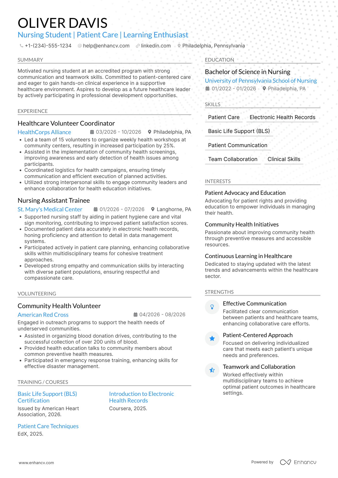 Nursing Student For Externship Resume Example