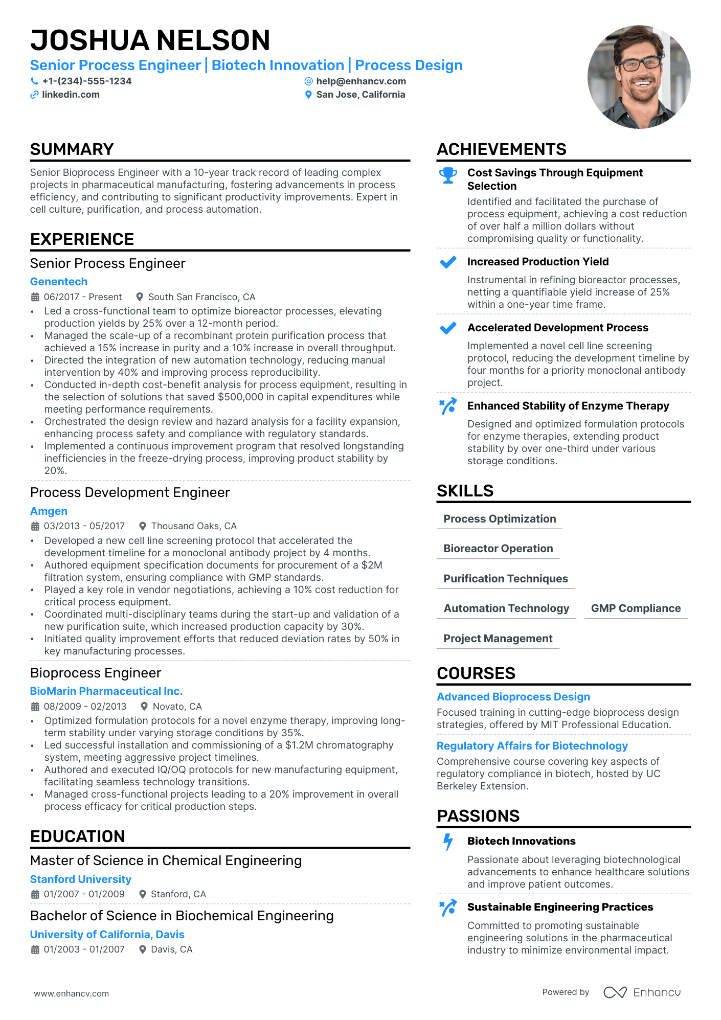Process Engineer Resume Example