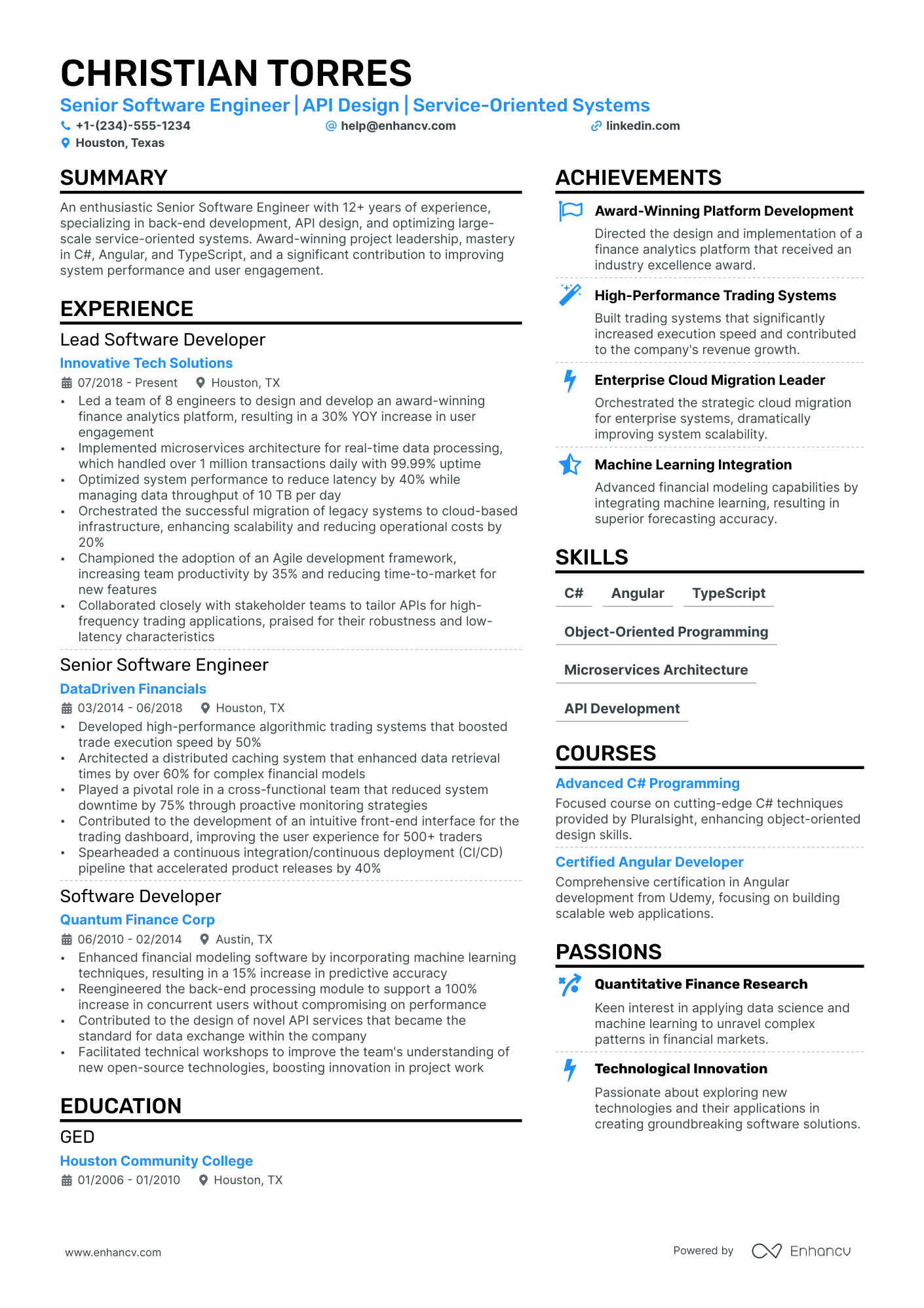 Gym Resume Example