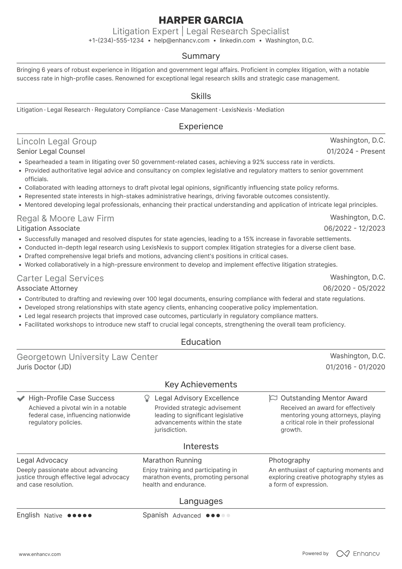 Assistant Attorney General Resume Example