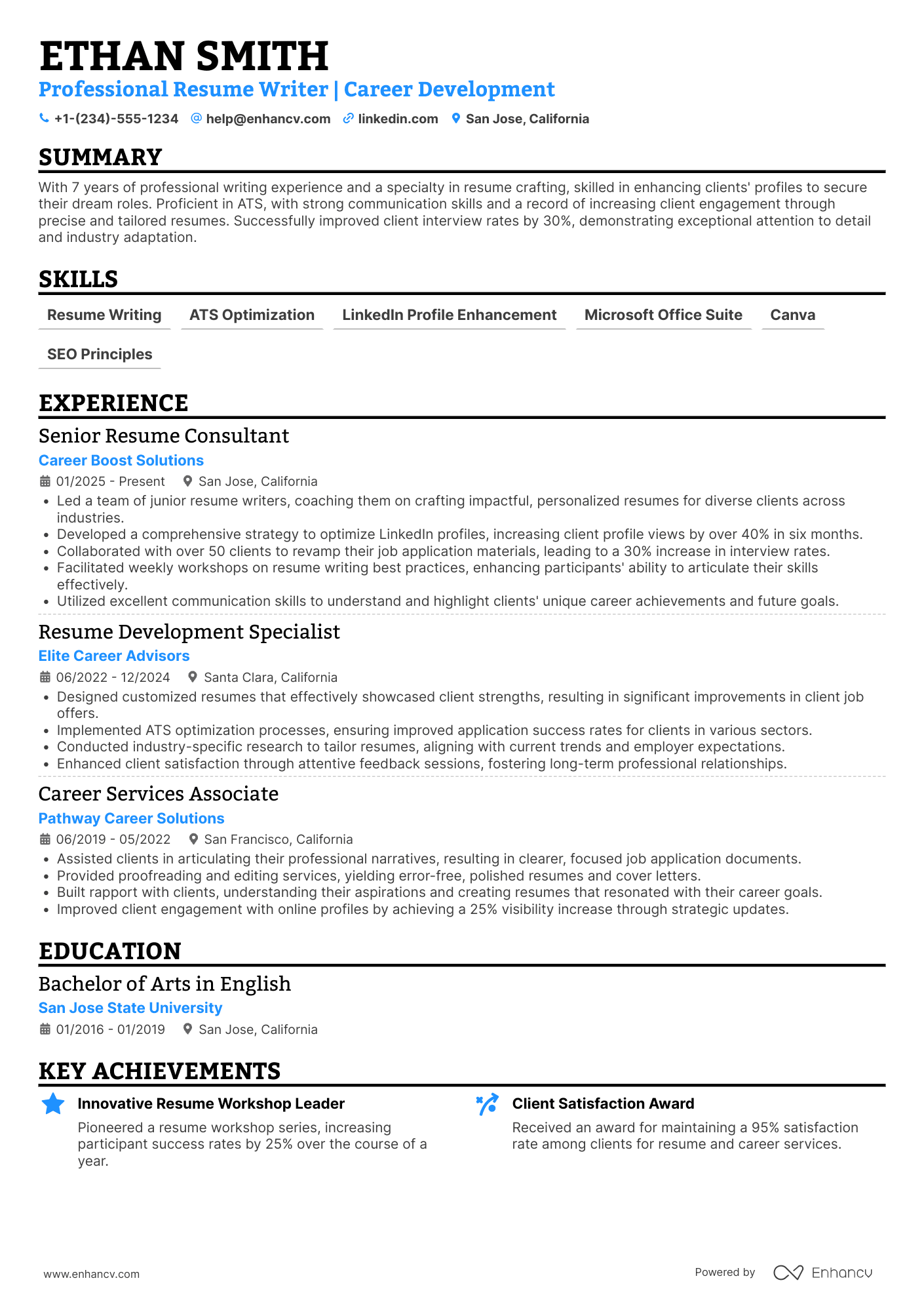 Resume Writer Resume Example
