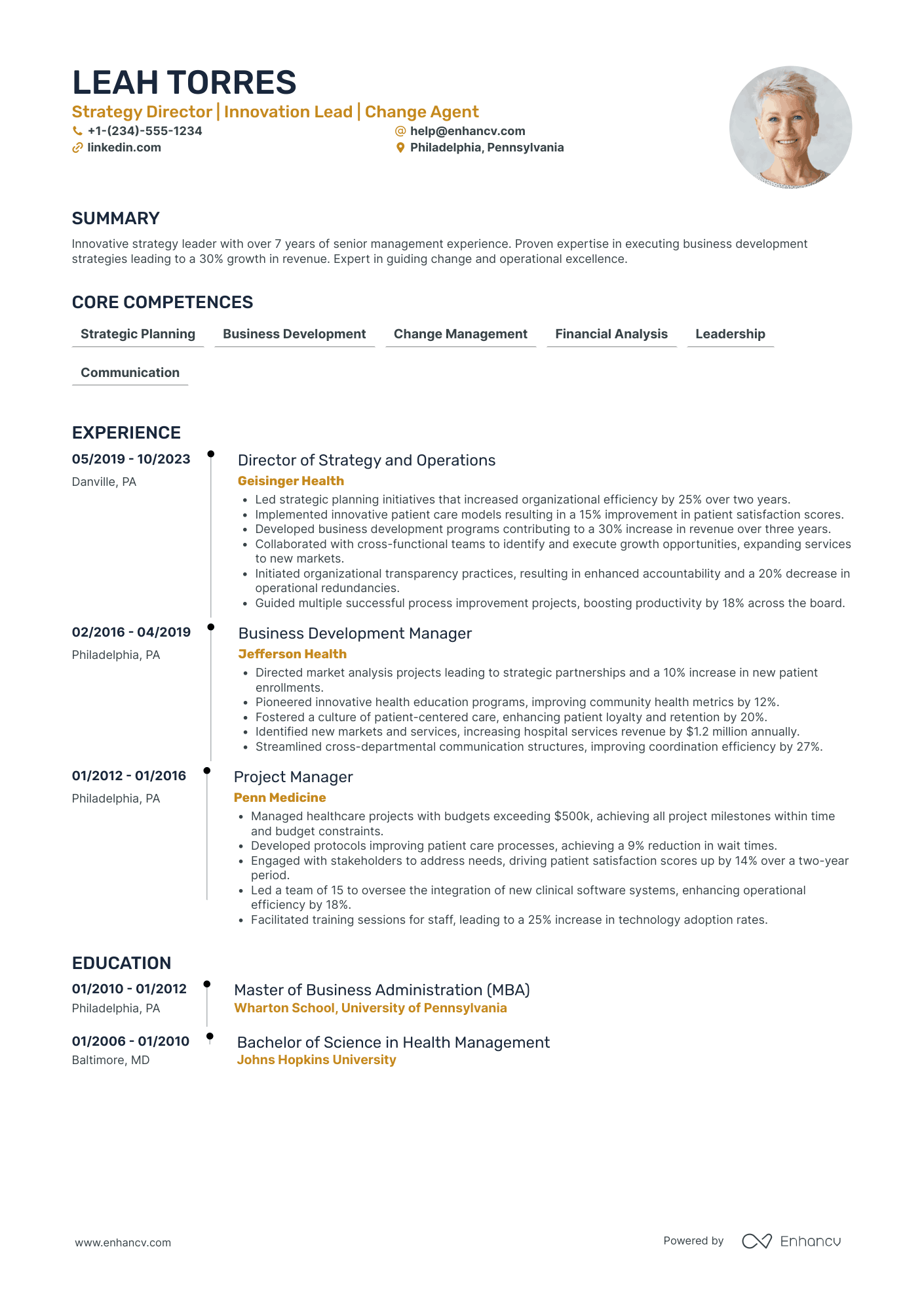 Chief Innovation Strategy Officer Resume Example