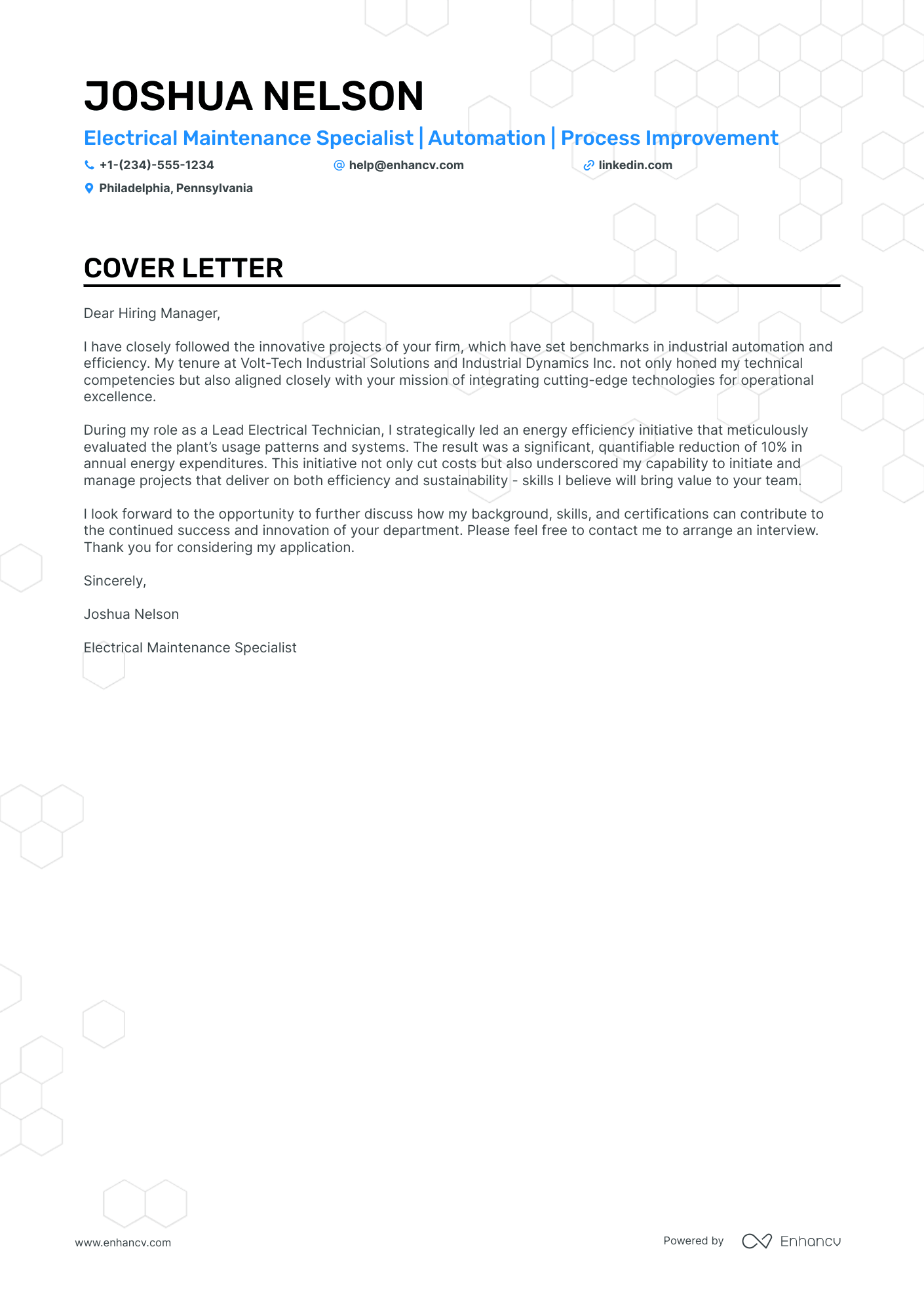 Electronic Technician Resume Example