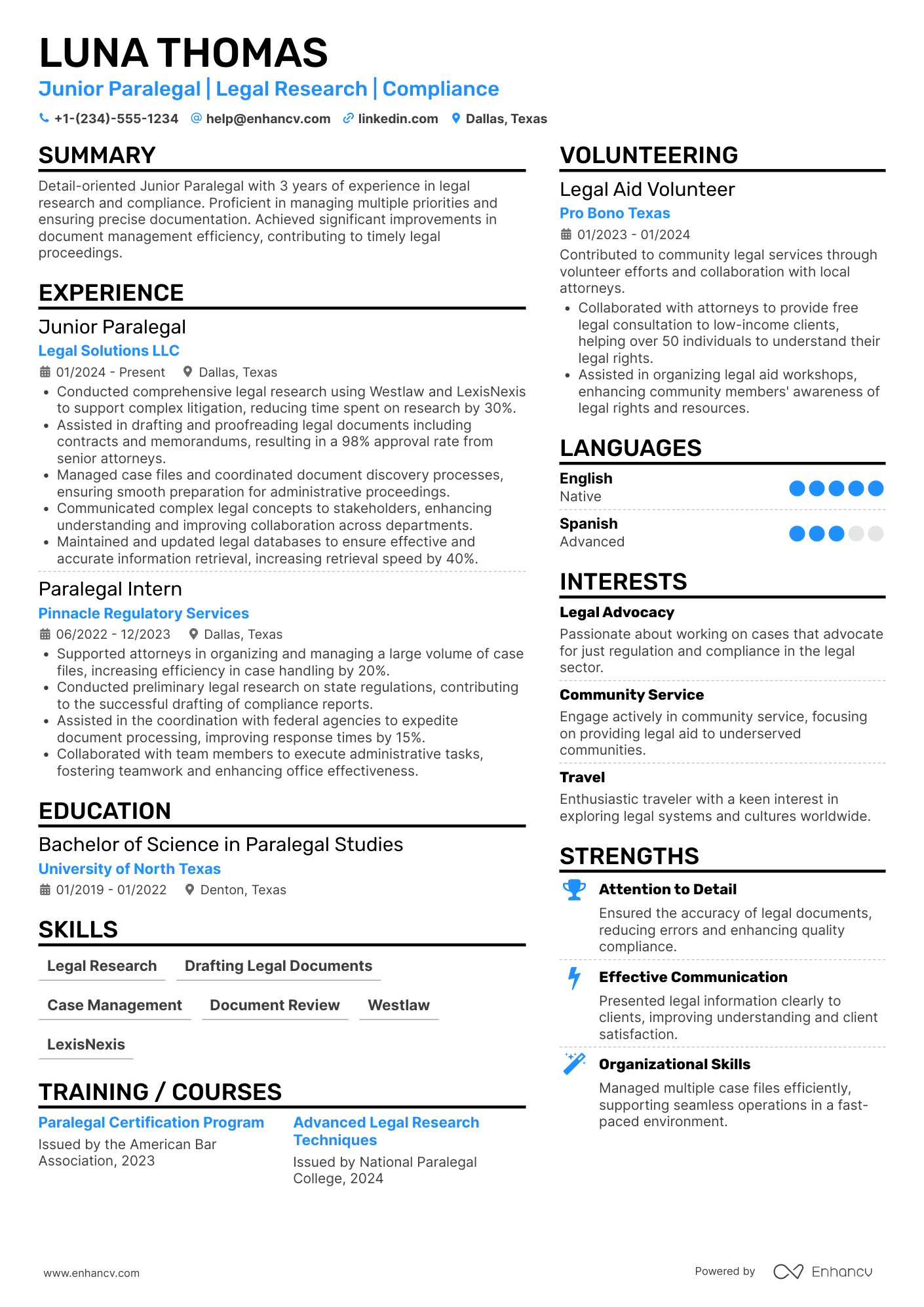 Government Paralegal Resume Example