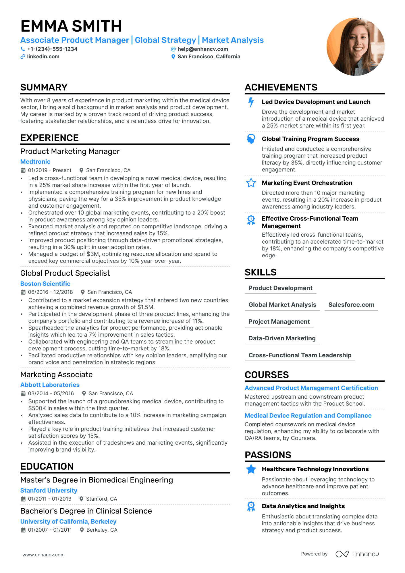 Associate Product Manager Resume Example