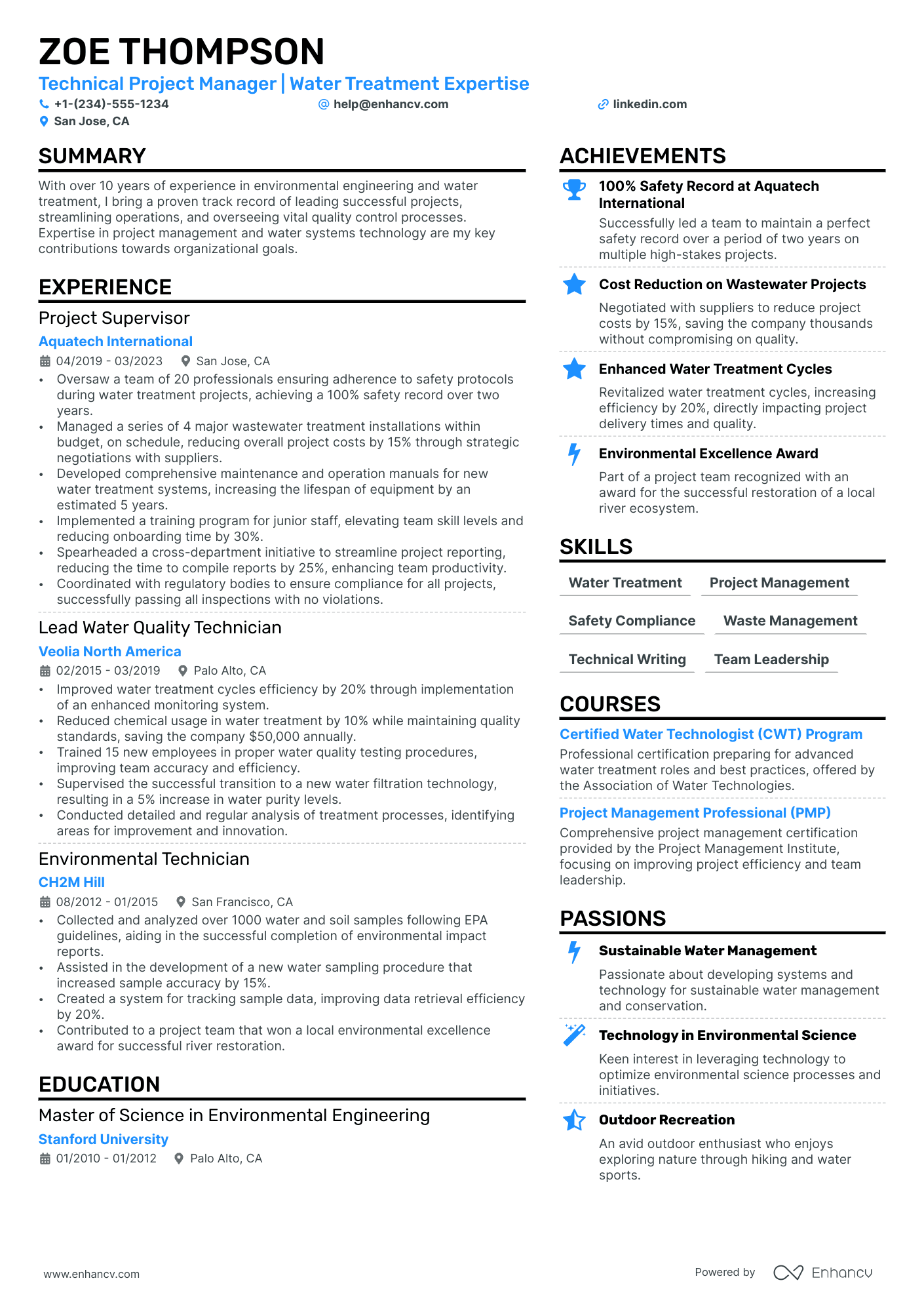 Environmental Consultant Resume Example