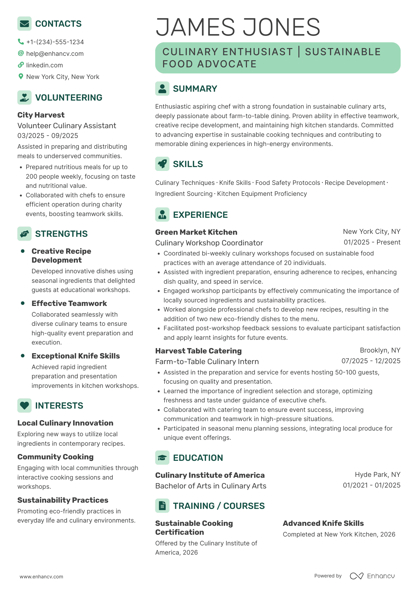 Apprentice Cook Resume Example