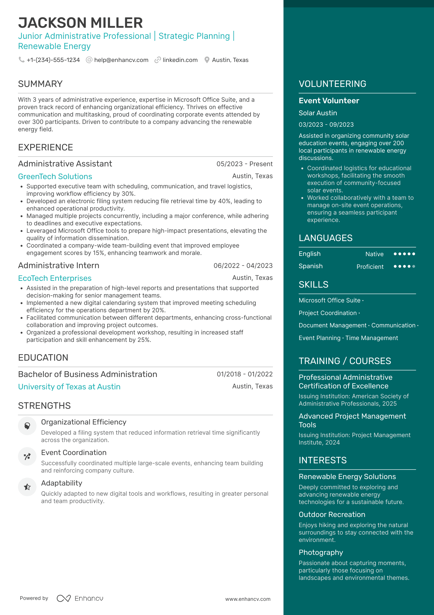 Principal Administrative Assistant Resume Example