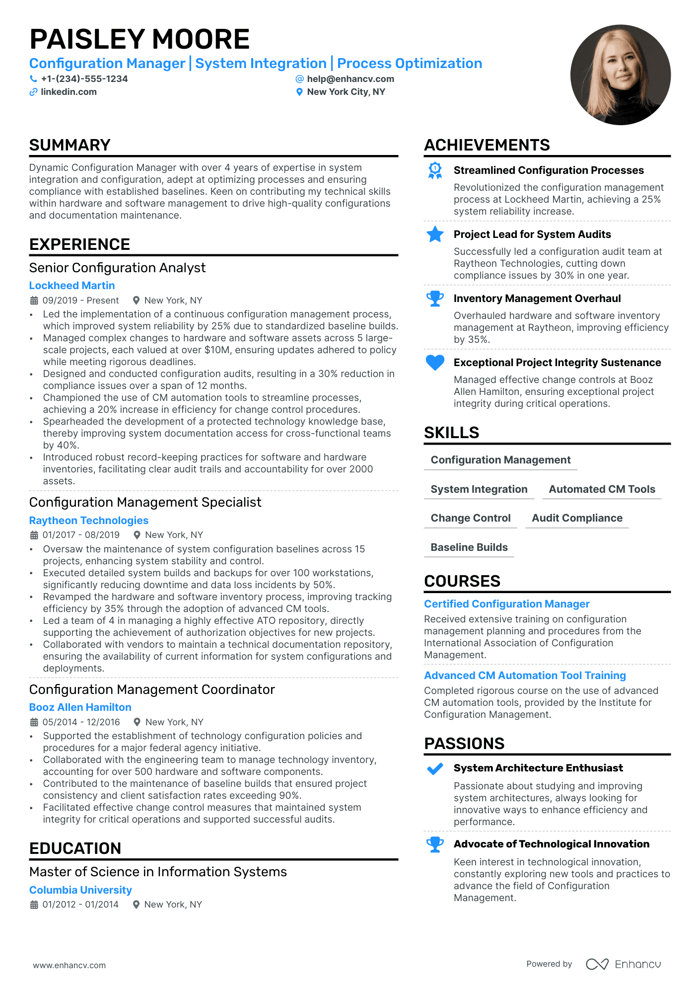 Configuration Manager Resume Example