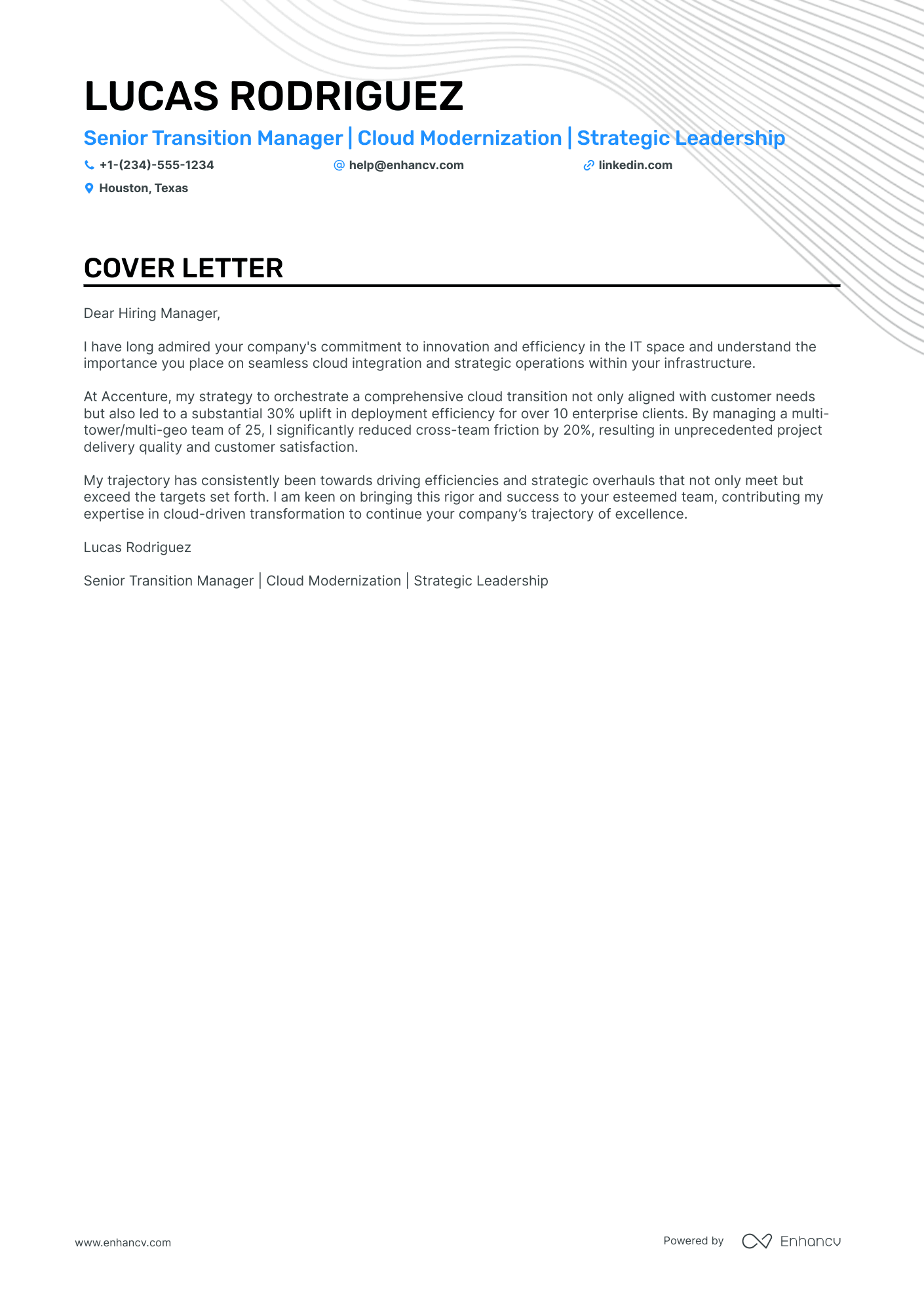Transition Manager Resume Example
