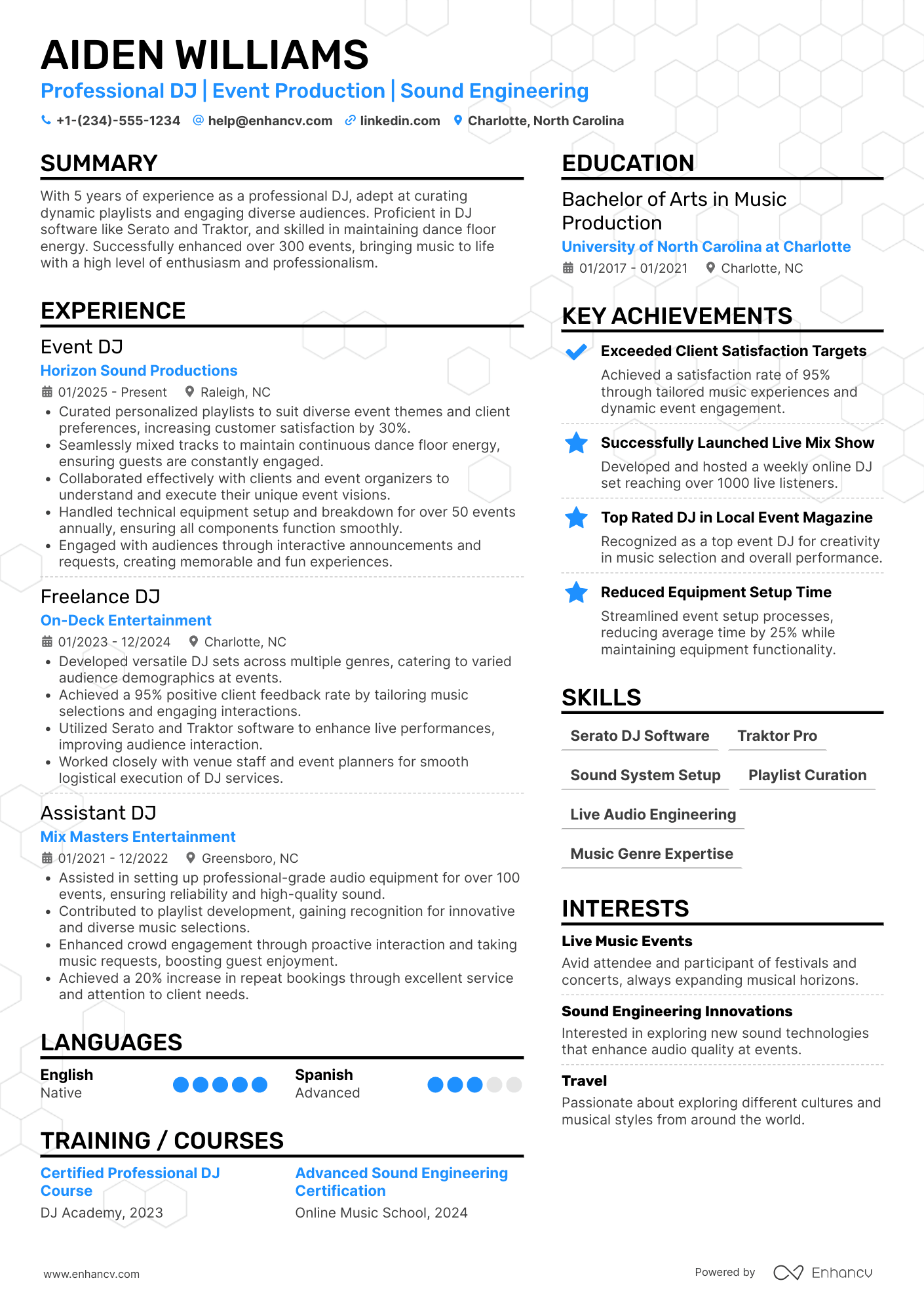 Event DJ Resume Example
