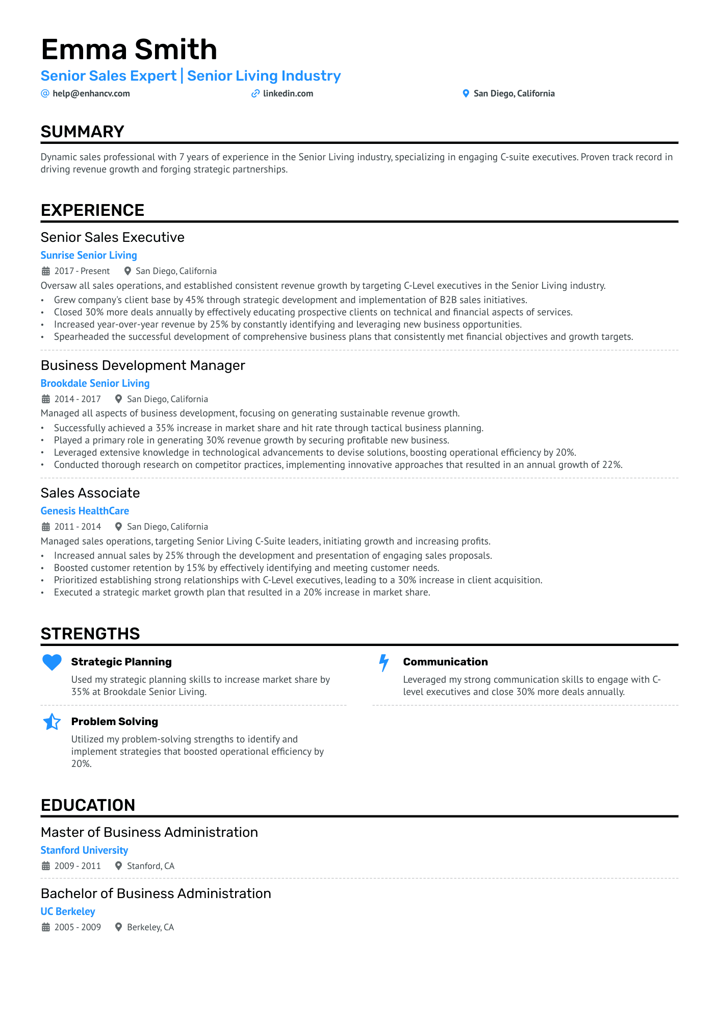 Key Account Executive Resume Example