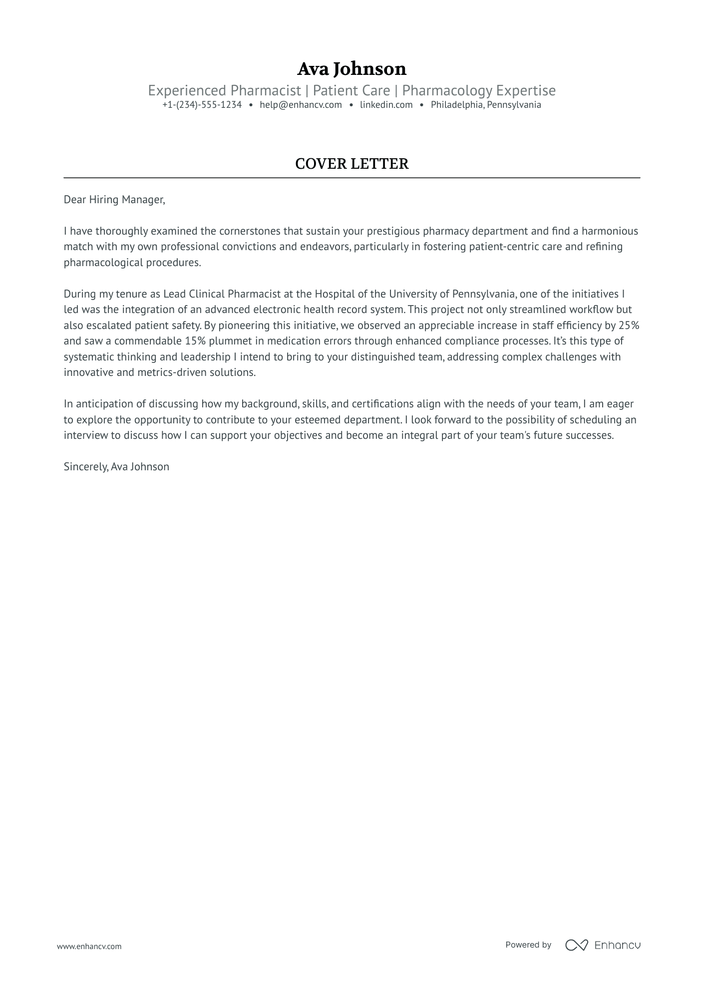CVS Pharmacist Resume Example