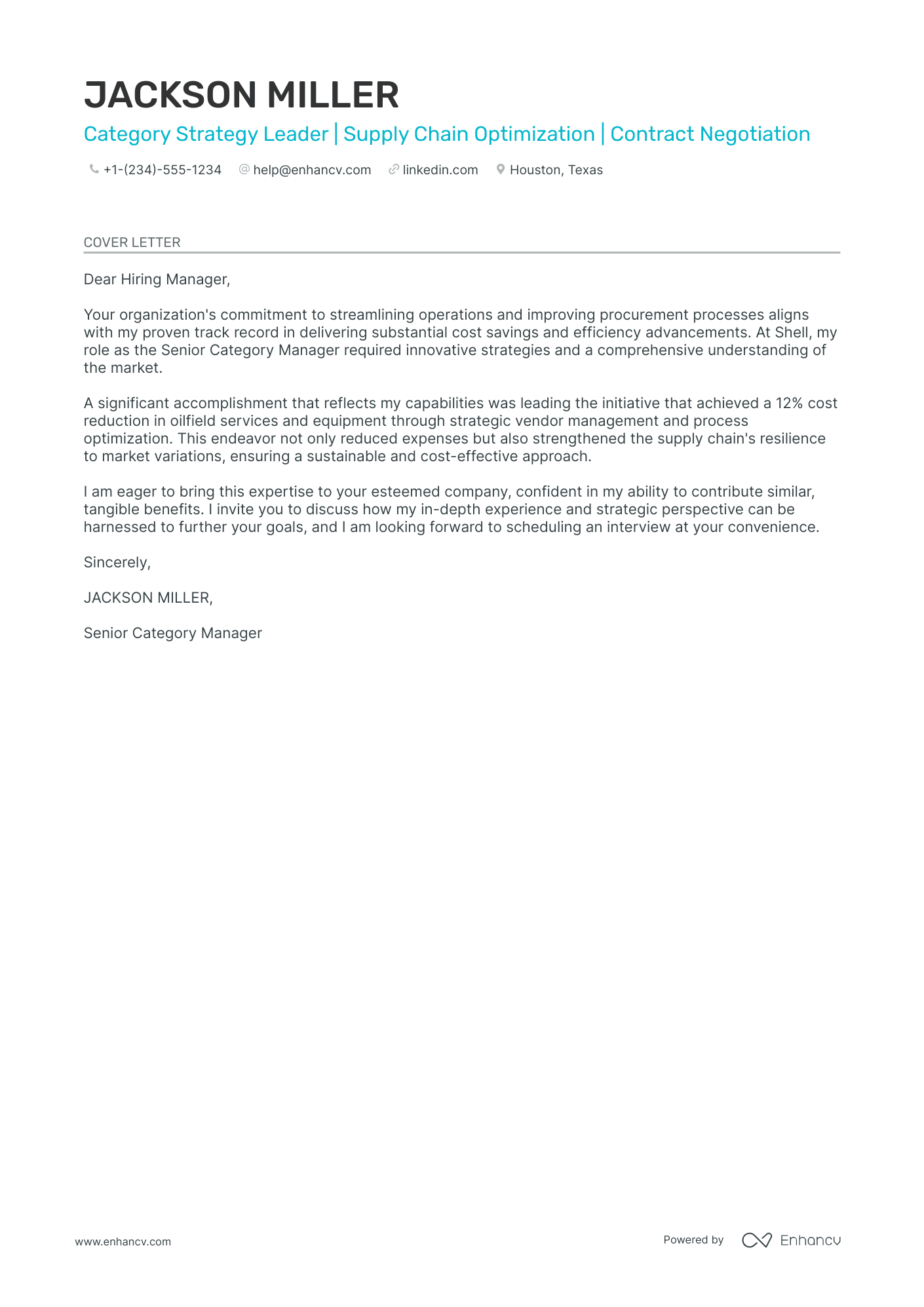 Commodity Manager Resume Example